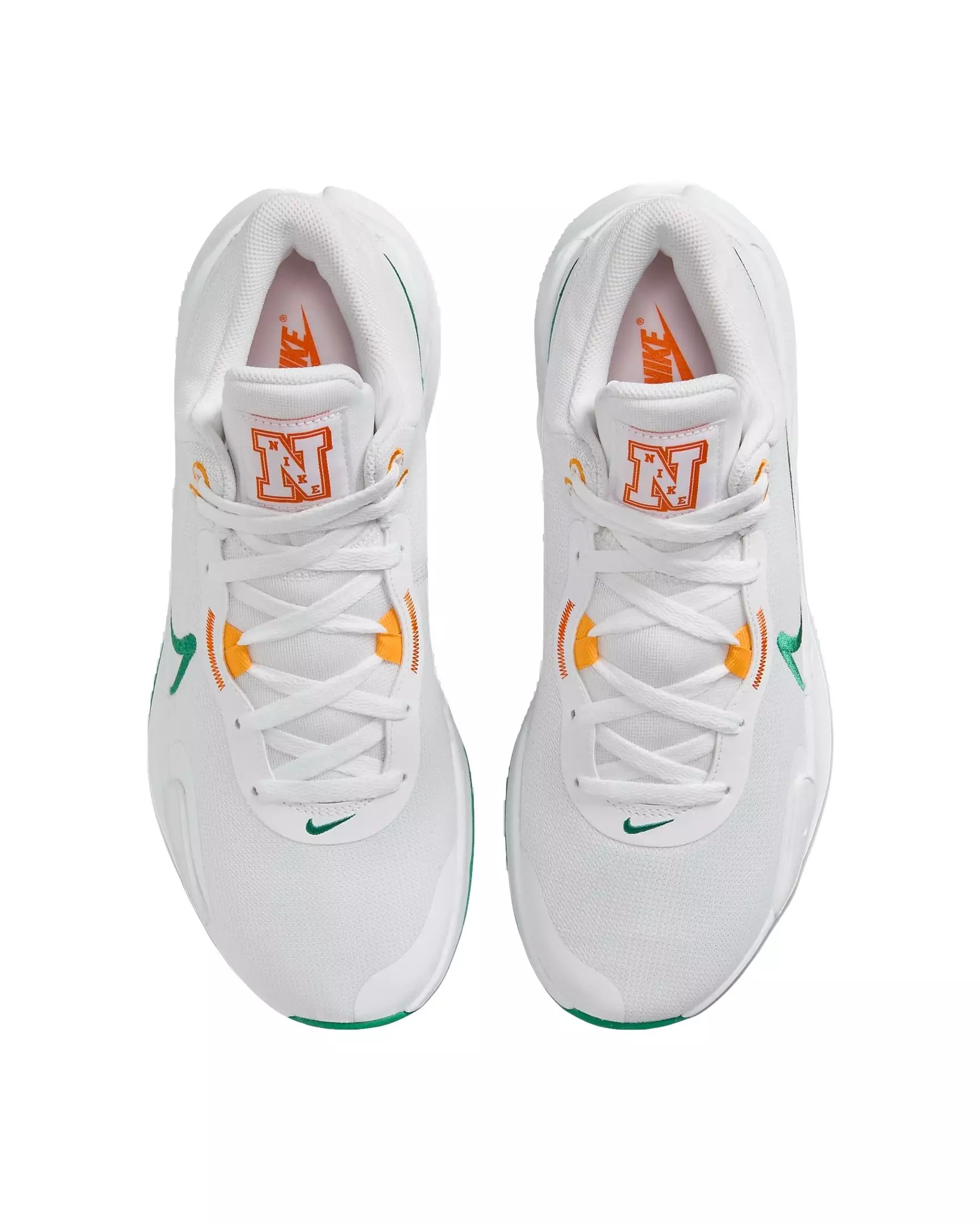 Nike Elevate 3 "White/Safety Orange/Sundial/Malachite" Men's Basketball Shoe - WHITE/ORANGE/GREEN