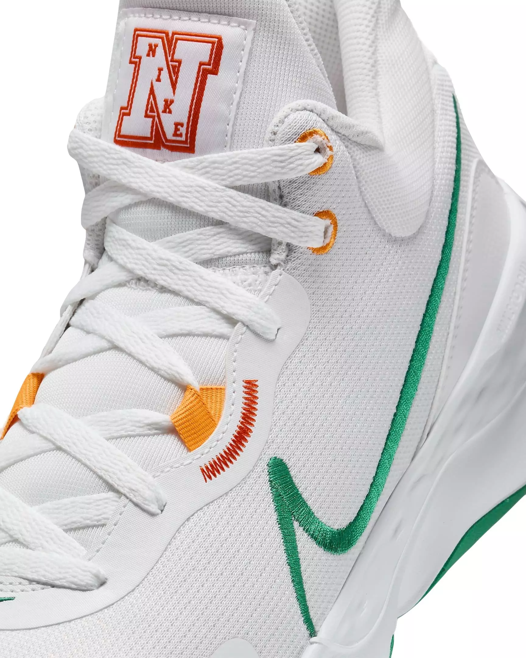 Nike Elevate 3 "White/Safety Orange/Sundial/Malachite" Men's Basketball Shoe - WHITE/ORANGE/GREEN