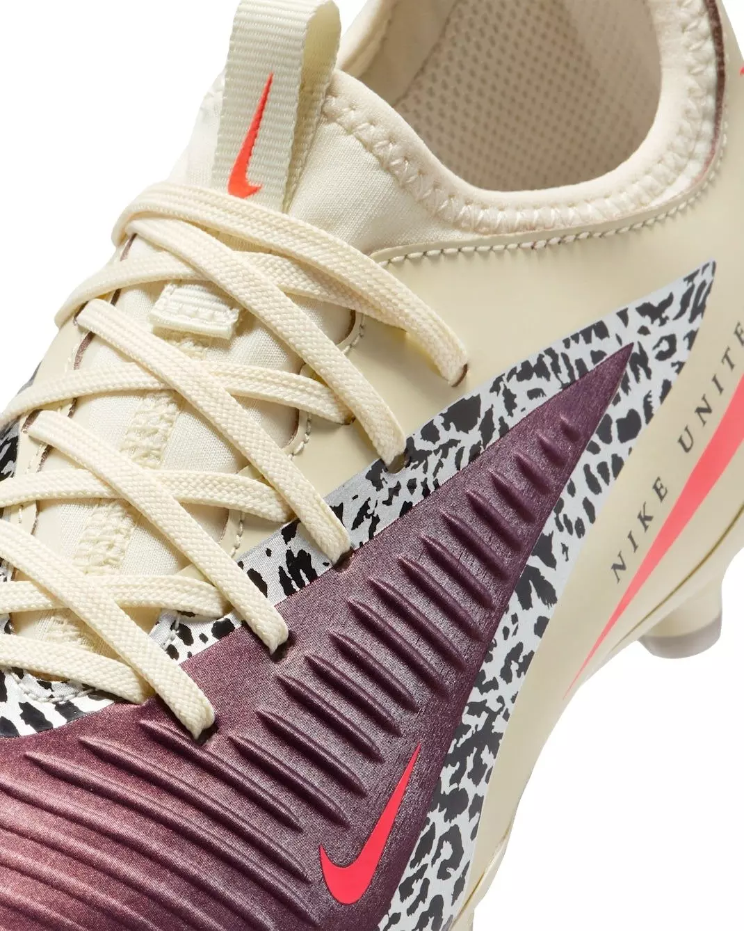 Nike United Jr. Phantom 6 Low Academy FG "Burgundy Crush/Fossil/Red" Preschool Kids' Soccer Cleat - BURGUNDY/FOSSIL/RED