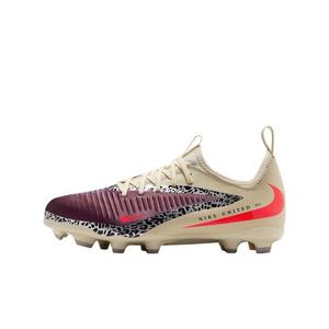 Nike United Jr. Phantom 6 Low Academy FG "Burgundy Crush/Fossil/Red" Grade School Kids' Soccer Cleat