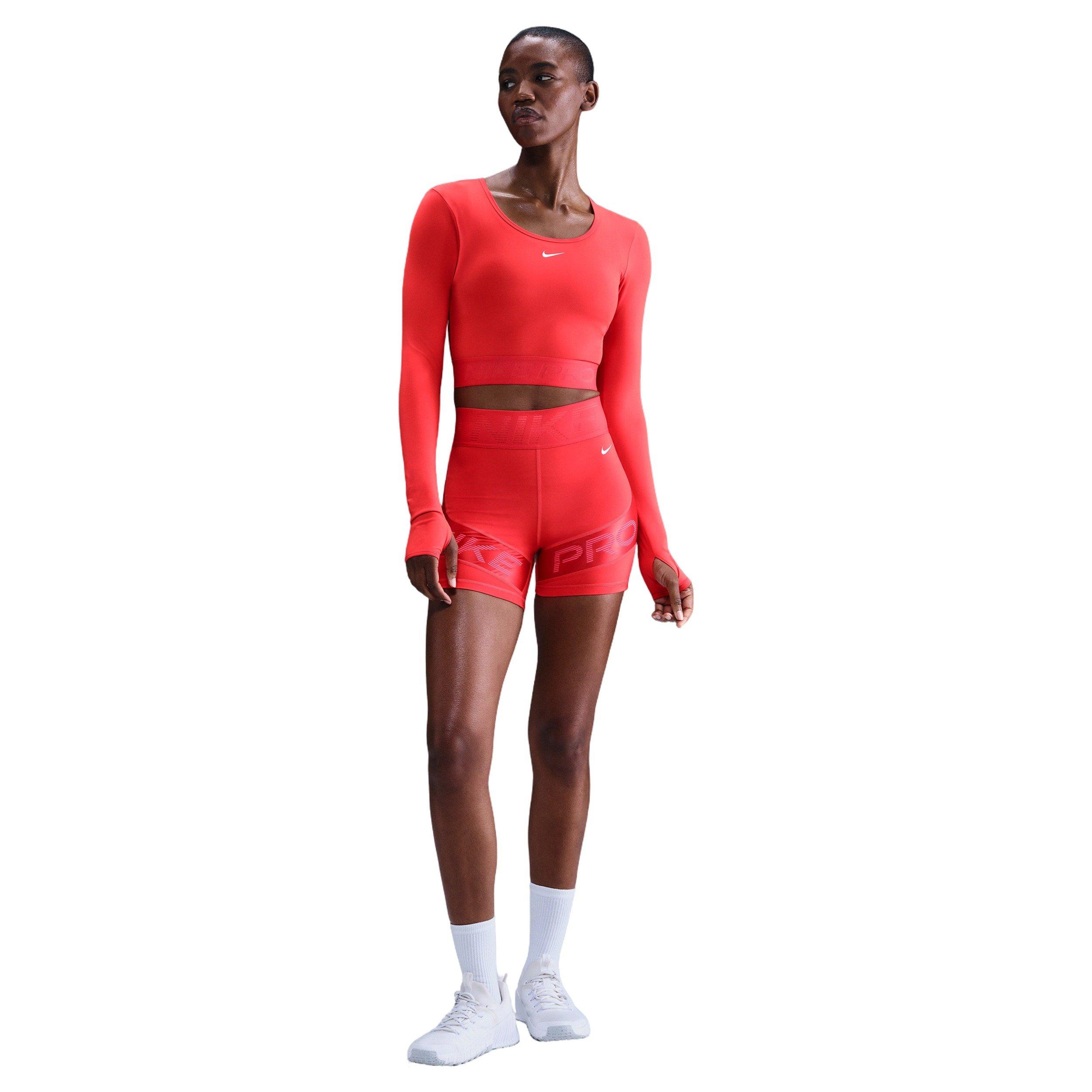Nike Women's Pro Sculpt Dri-FIT High-Waisted 5" Biker Shorts -Red - RED Thumbnail View 1