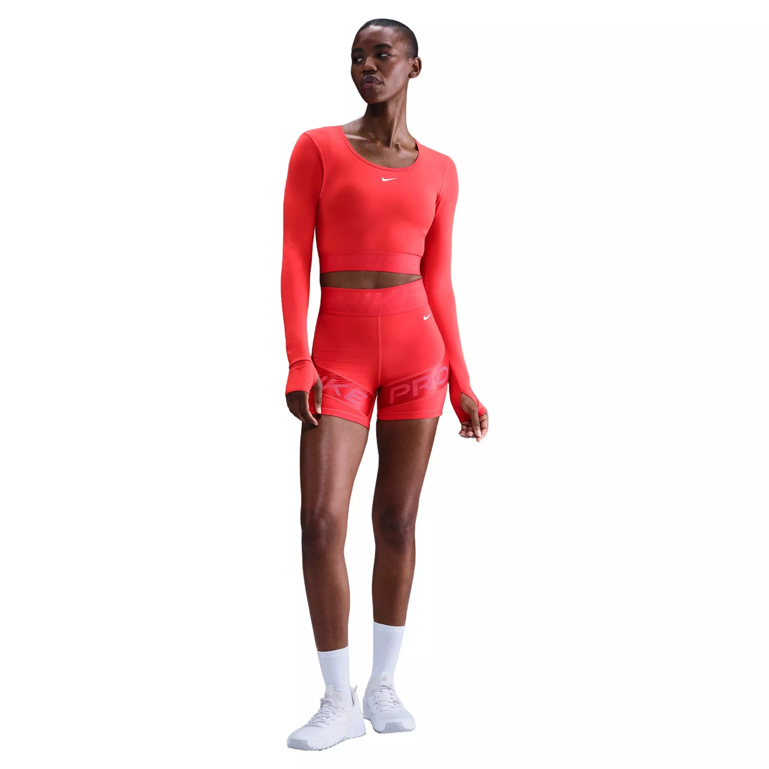 Nike Women's Pro Sculpt Dri-FIT High-Waisted 5" Biker Shorts -Red - RED