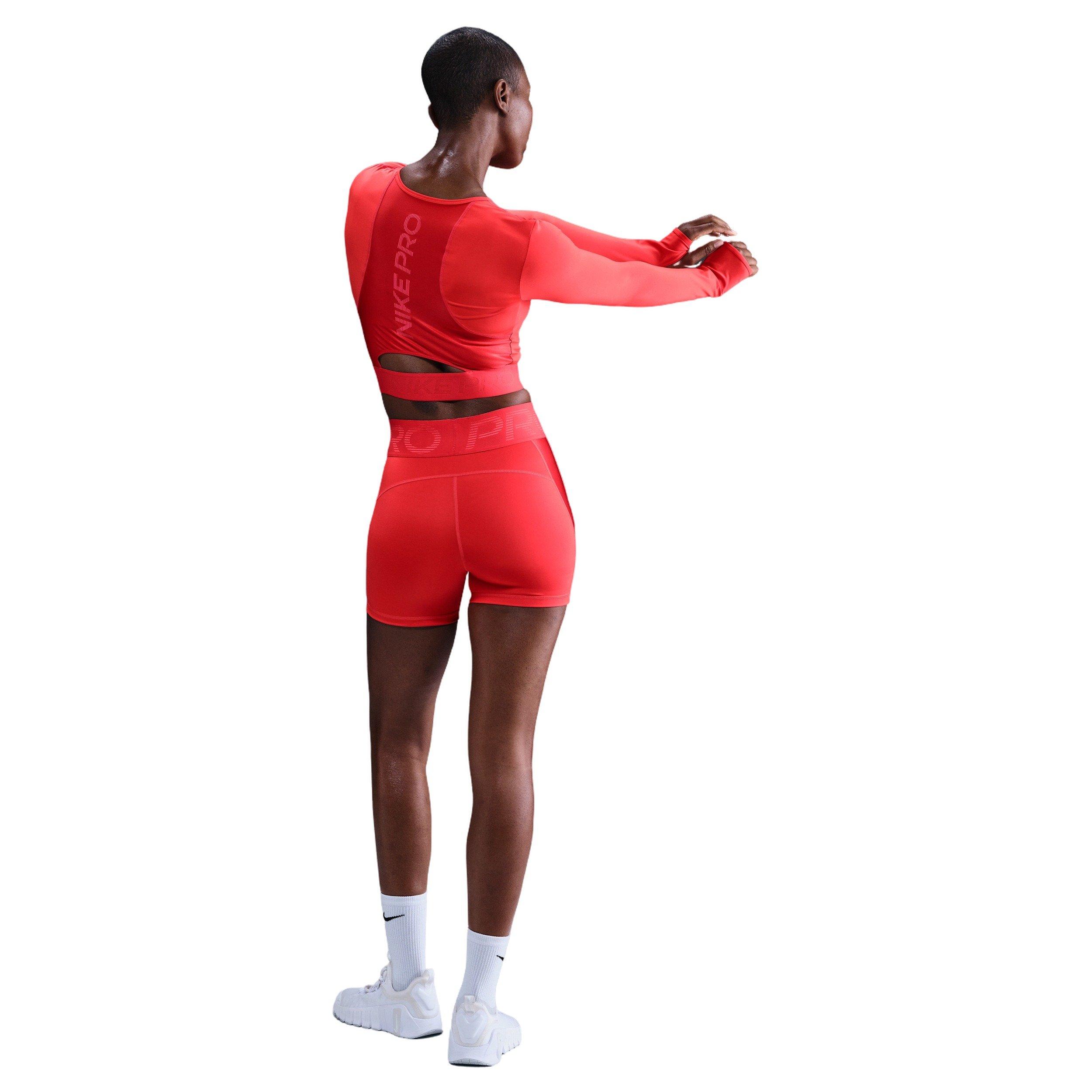 Nike Women's Pro Sculpt Dri-FIT High-Waisted 5" Biker Shorts - Red - RED