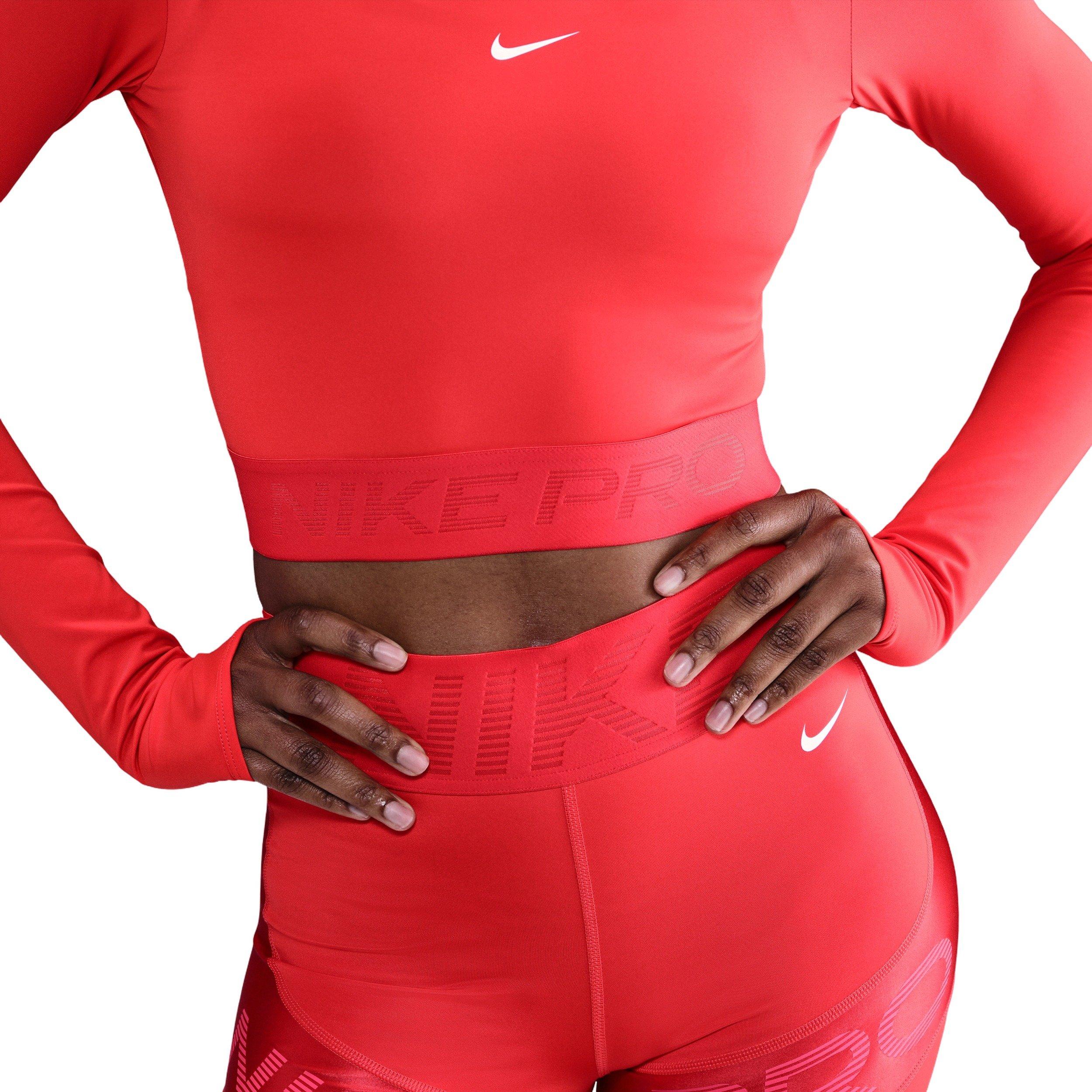 Nike Women's Pro Sculpt Dri-FIT High-Waisted 5" Biker Shorts -Red - RED Thumbnail View 3