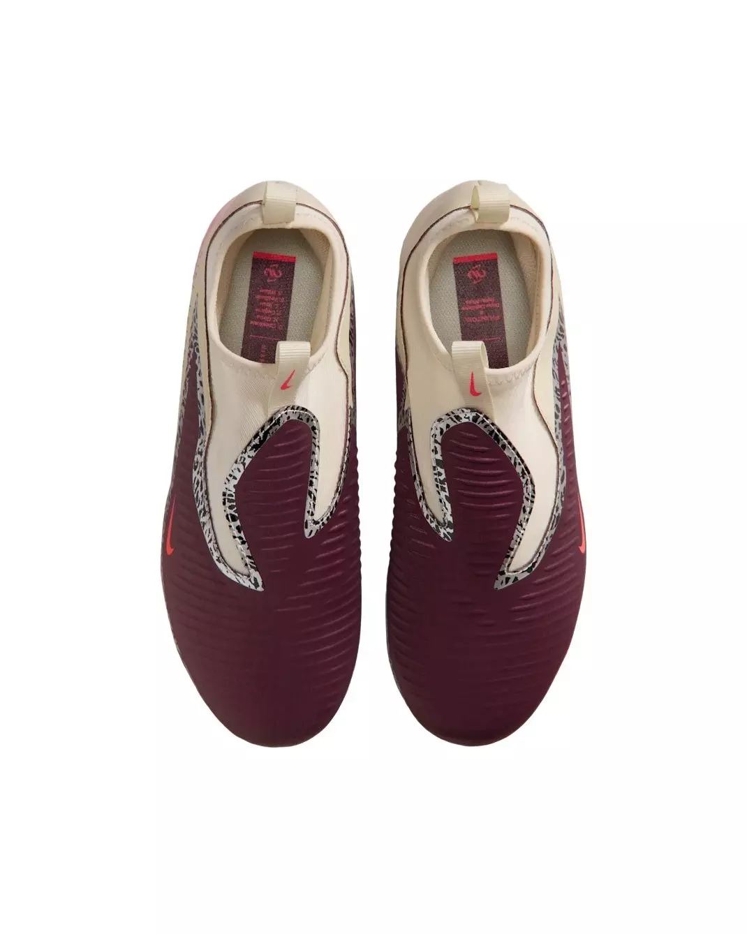 Nike United Jr. Phantom 6 Academy FG "Burgundy Crush/Fossil/Red" Grade School Kids' Soccer Cleat - BURGUNDY/FOSSIL/RED