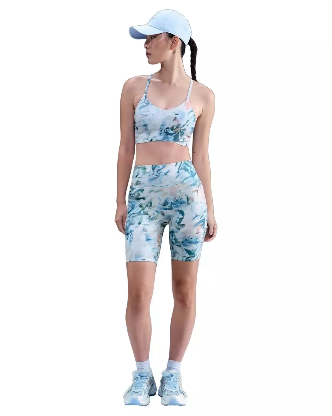 Nike Women's Universa Artist Collection High-Waisted 8" Biker Shorts - Blue - BLUE