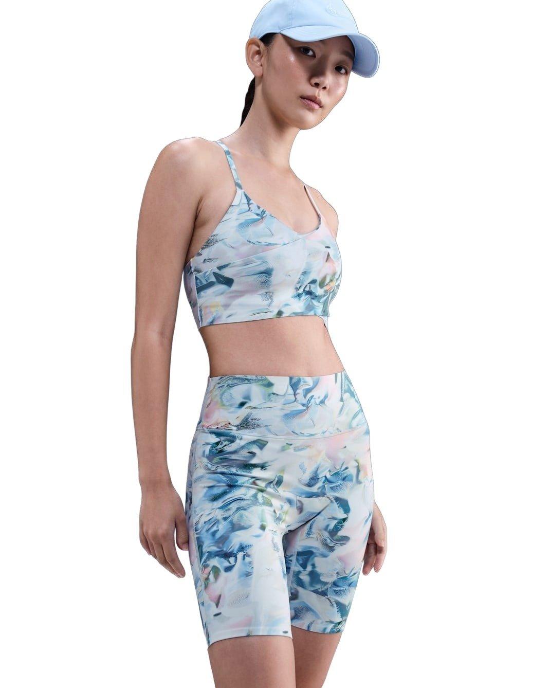 Nike Women's Universa Artist Collection High-Waisted 8" Biker Shorts - Blue - BLUE Thumbnail View 3