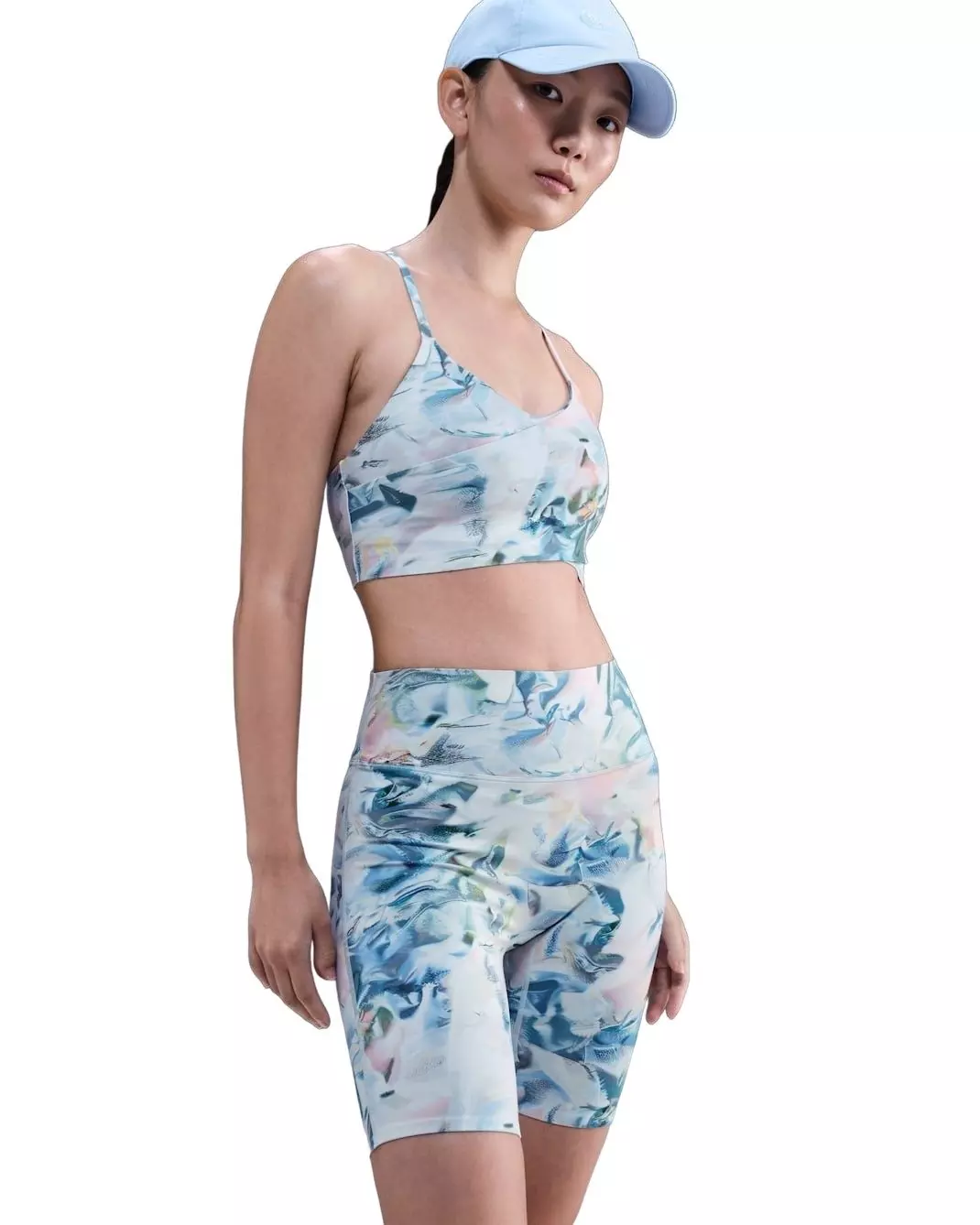 Nike Women's Universa Artist Collection High-Waisted 8" Biker Shorts - Blue - BLUE