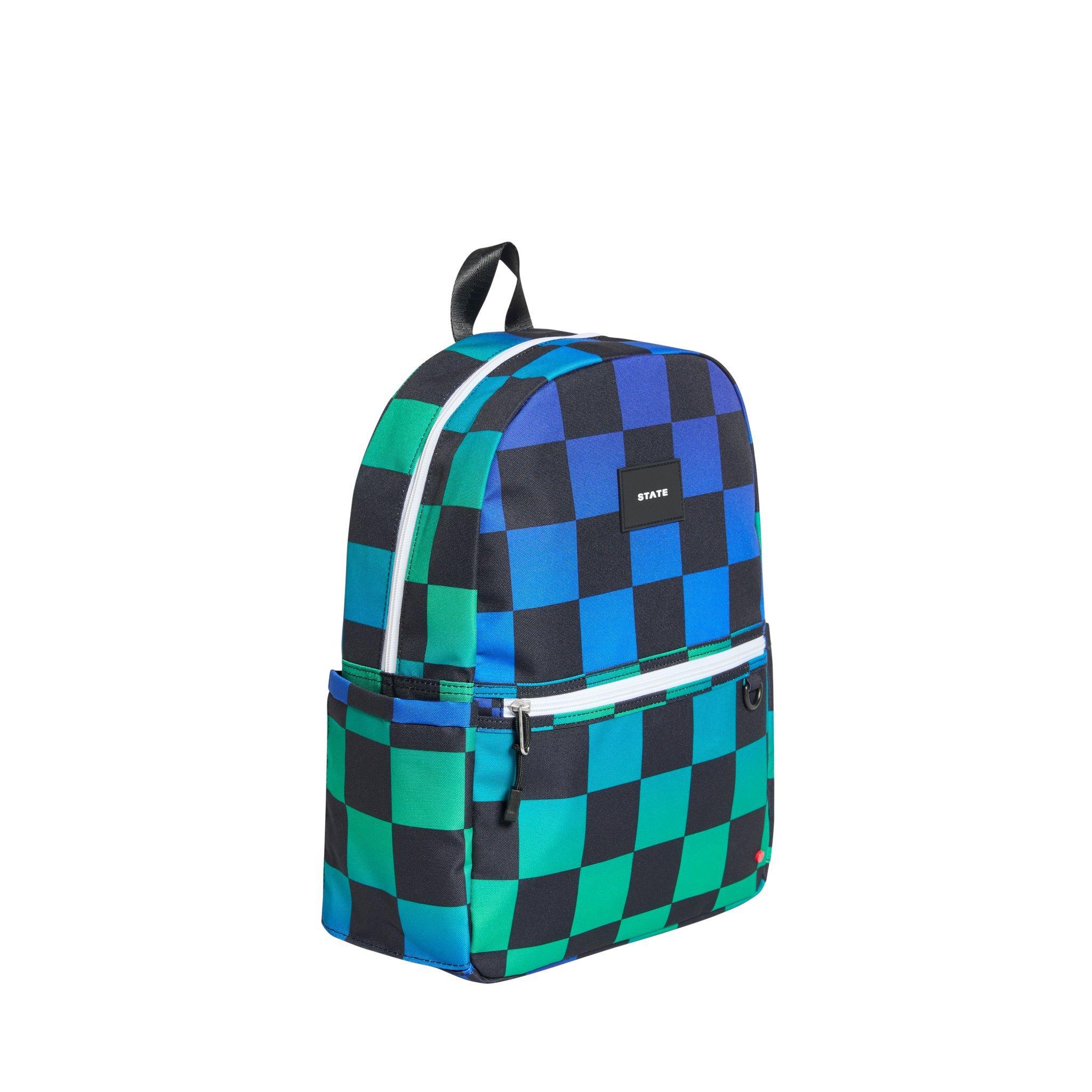 STATE Bags Kane Backpack - Blue Checkerboard - LT BROWN/BROWN/LINEN/LT BROWN