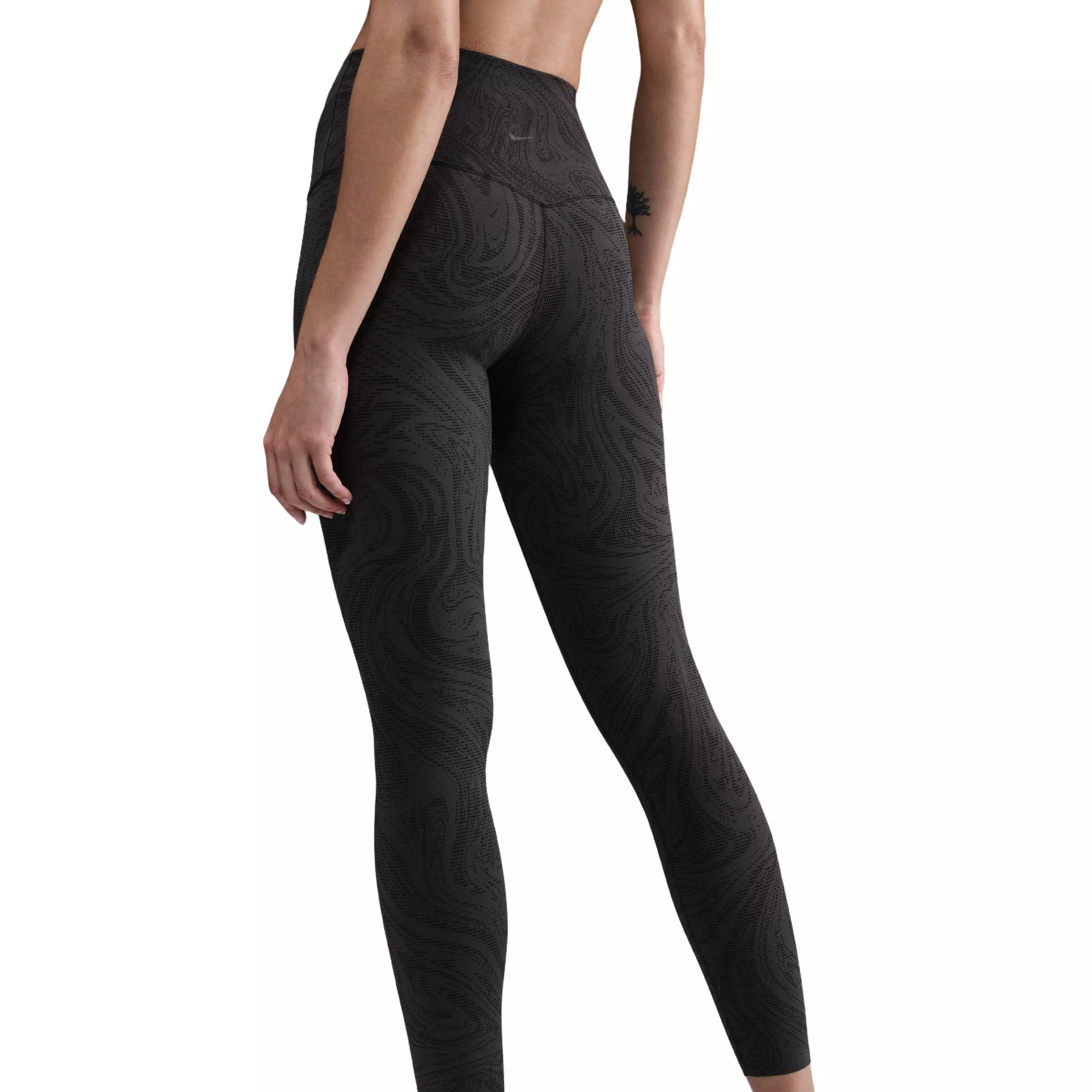 Nike Women's Zenvy Gentle-Support High-Waisted 7/8 Printed Leggings -Black - BLACK