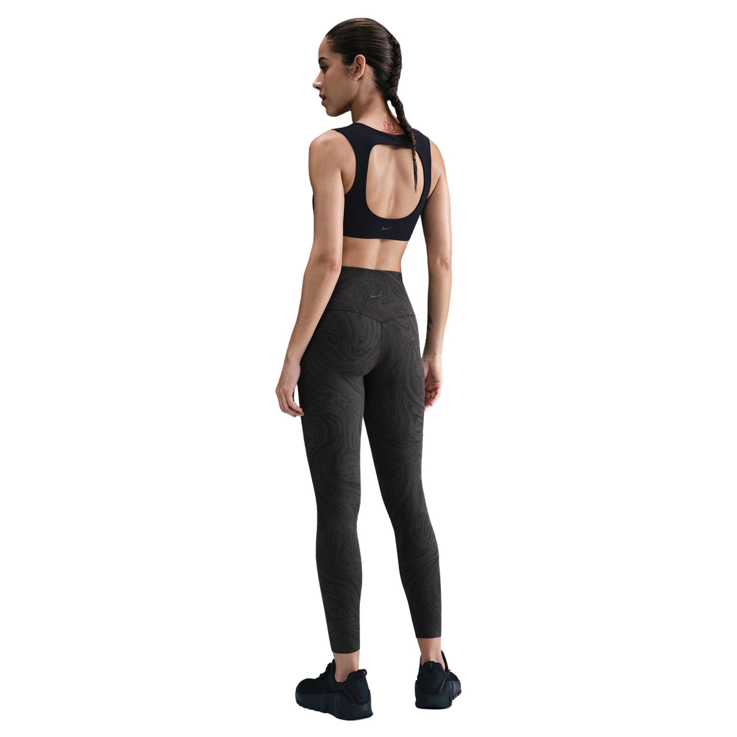 Nike Women's Zenvy Gentle-Support High-Waisted 7/8 Printed Leggings - Black - BLACK Thumbnail View 4