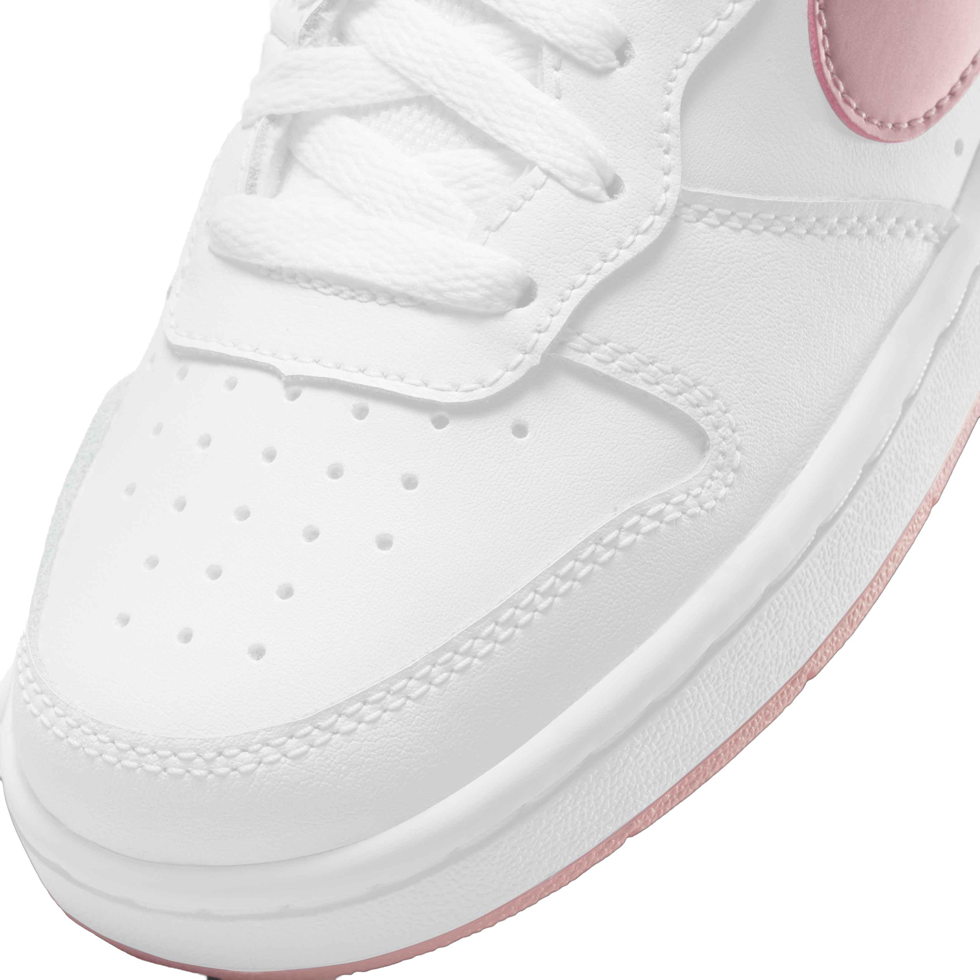 Nike Court Borough Mid 2 White Pink Glaze Grade School Boys Shoe Hibbett City Gear