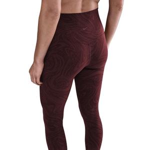 Nike Women's Zenvy Gentle-Support High-Waisted 7/8 Printed Leggings -Burgundy
