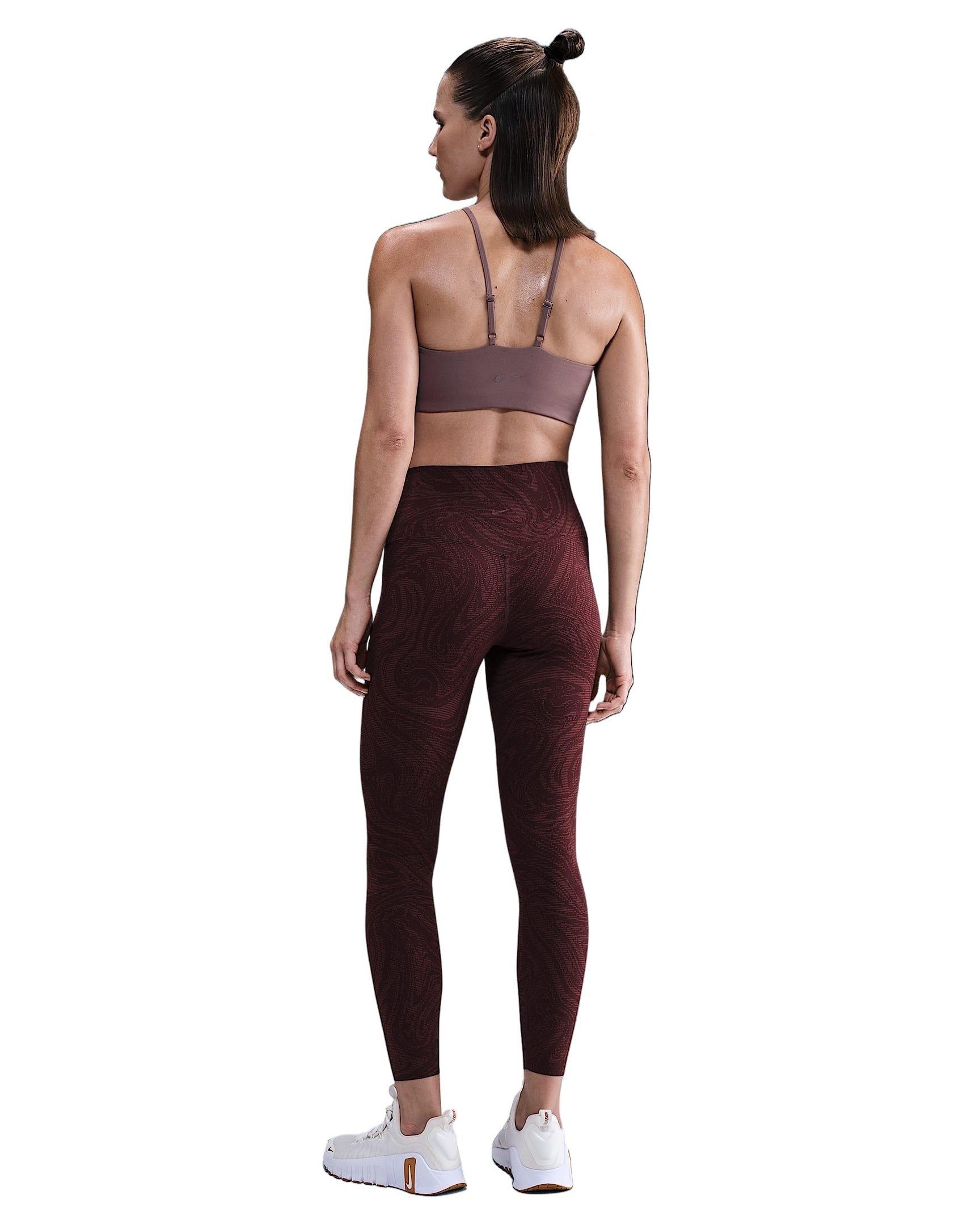 Nike Women's Zenvy Gentle-Support High-Waisted 7/8 Printed Leggings - Burgundy - BURGUNDY Thumbnail View 6