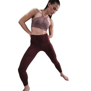 Nike Women's Zenvy Gentle-Support High-Waisted 7/8 Printed Leggings -Burgundy