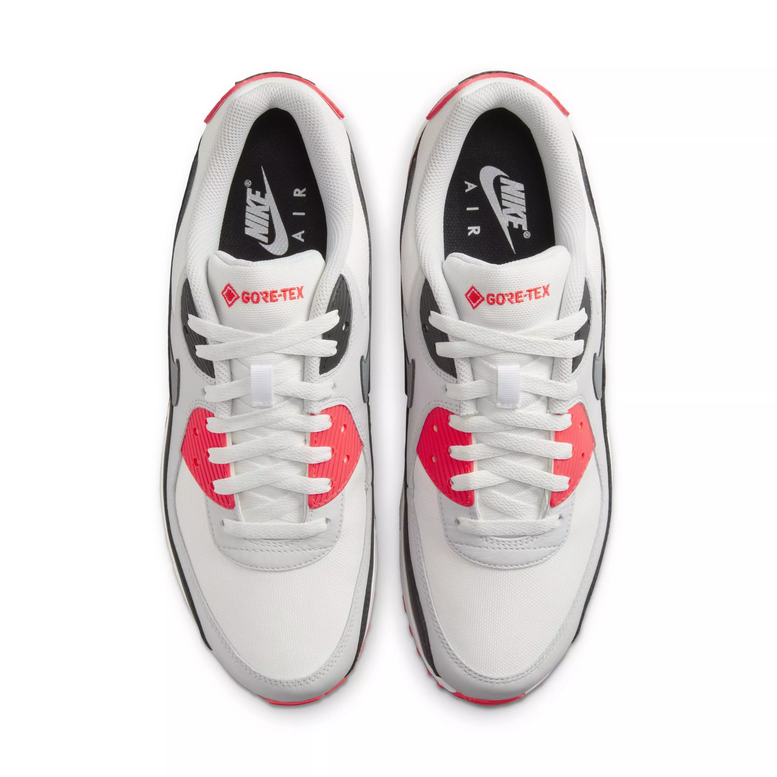 Nike Air Max 90 GORE-TEX "Summit White/Bright Crimson/Black/Cool Grey" Men's Shoe - WHITE/CRIMSON/BLACK/GREY