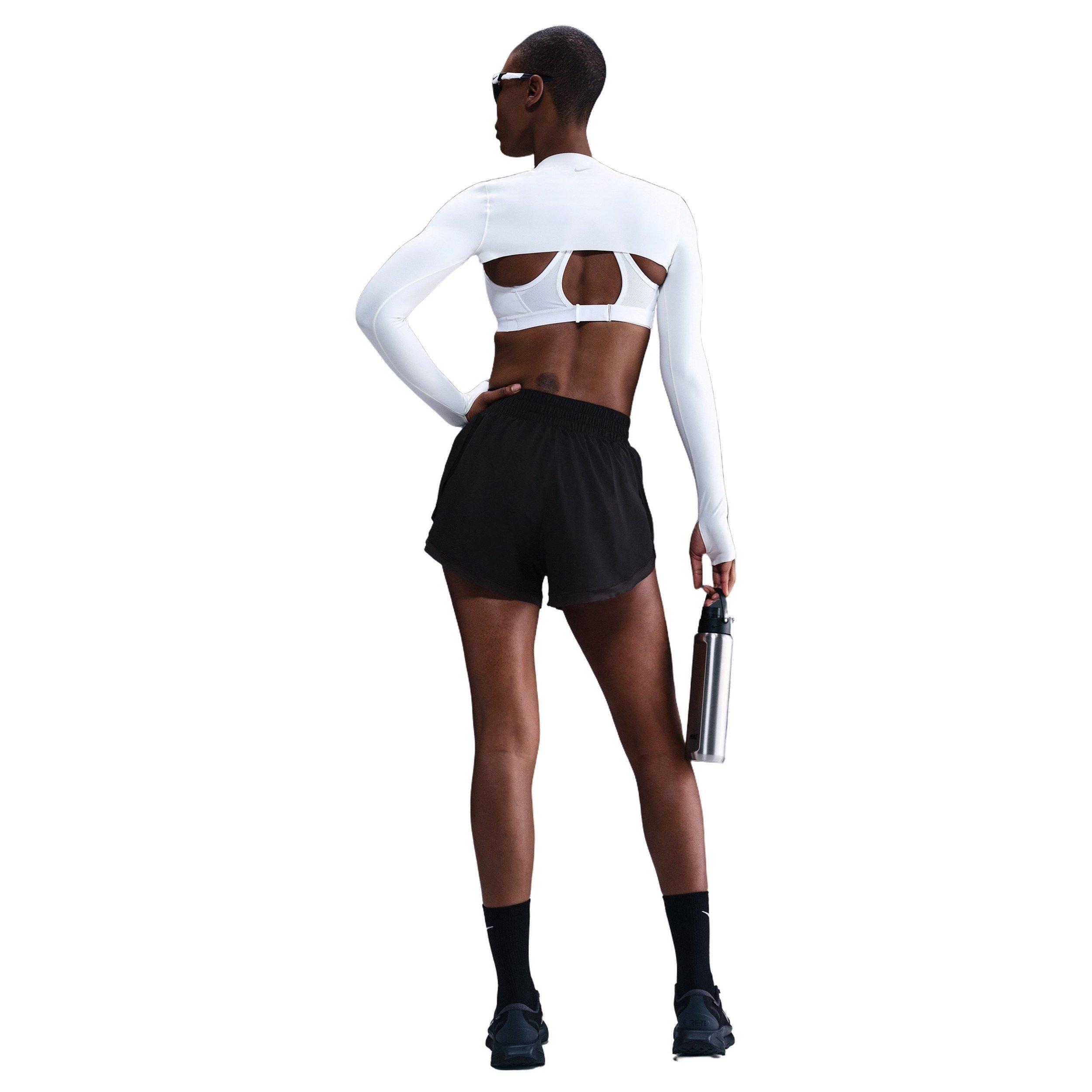 Nike Women's One Dri-FIT Loose 3" Brief-Lined Shorts -Black - BLACK Thumbnail View 4