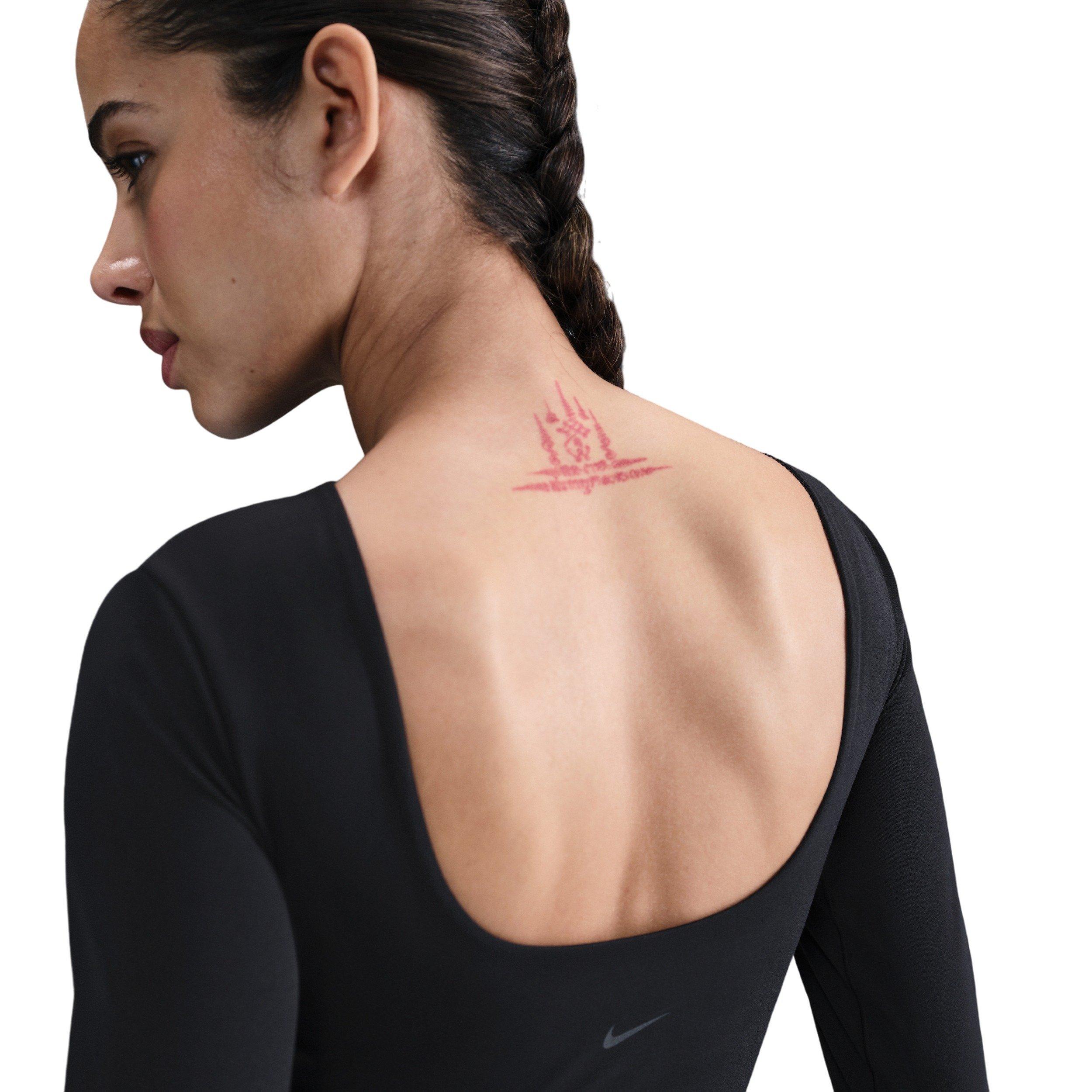 Nike Women's Zenvy Dri-FIT Long-Sleeve Top - Black - BLACK Thumbnail View 2