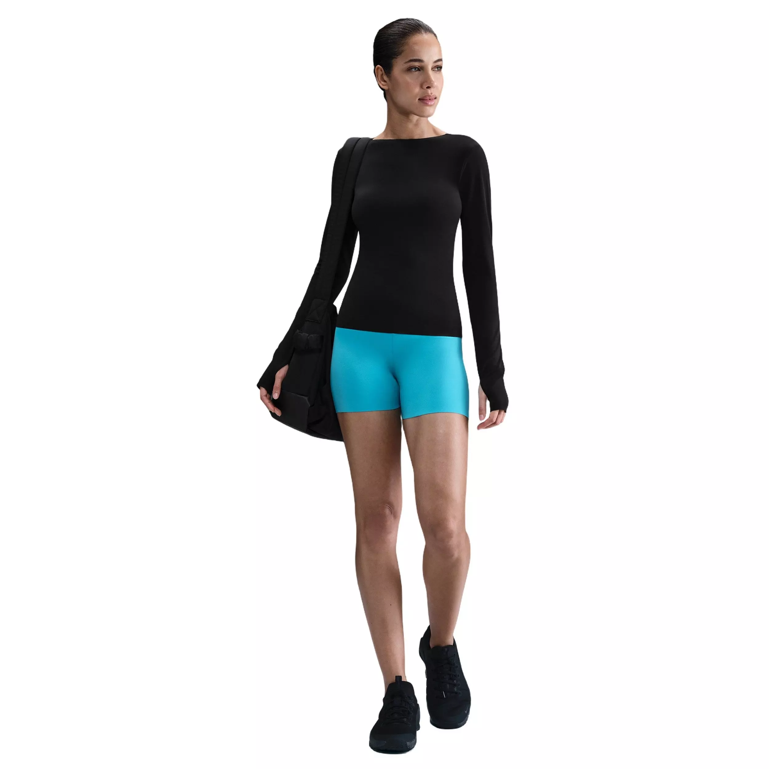 Nike Women's Zenvy Dri-FIT Long-Sleeve Top -Black - BLACK