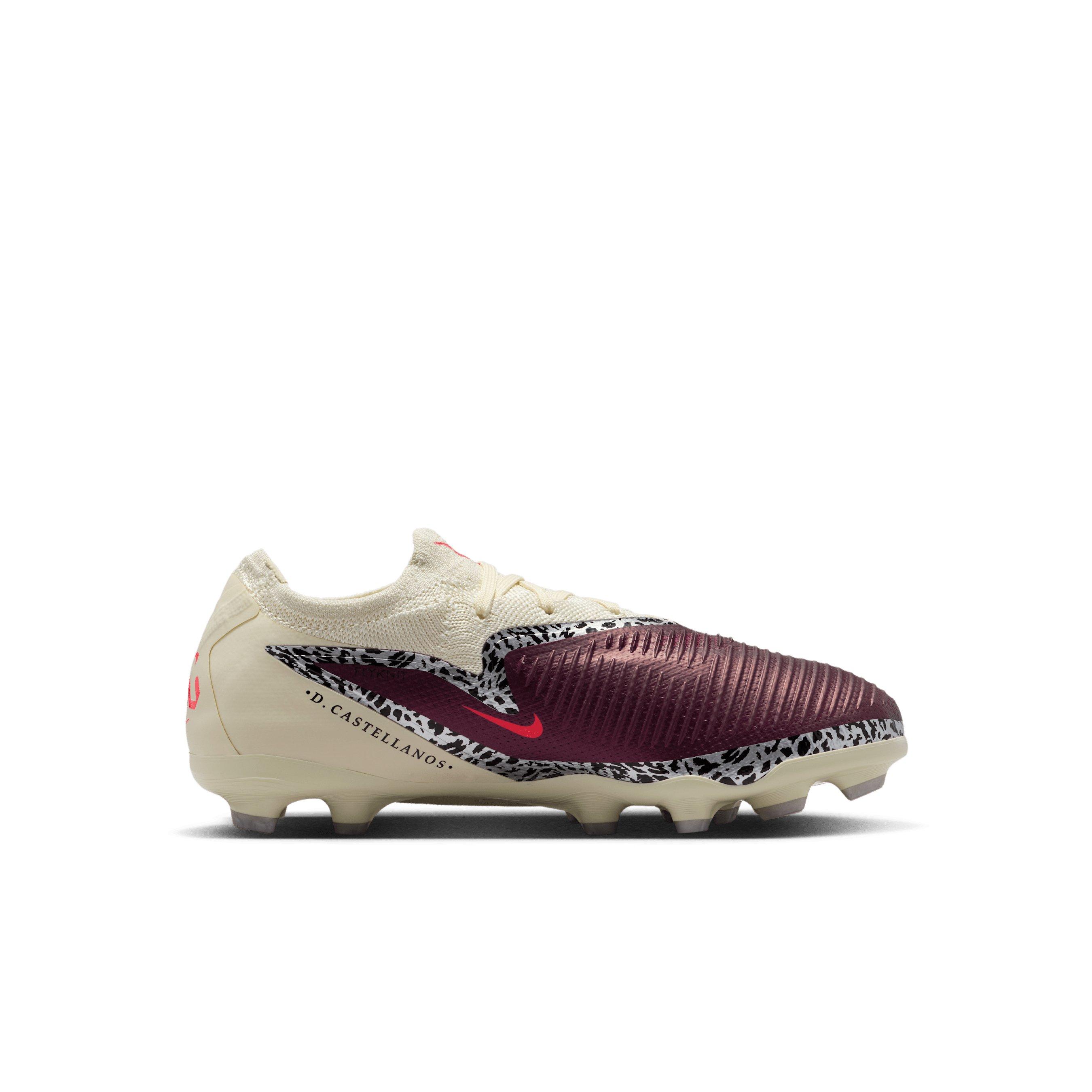 Nike Phantom 6 Low Pro MG "Burgundy Crush/Fossil/University Red" Preschool Kids' Soccer Cleat