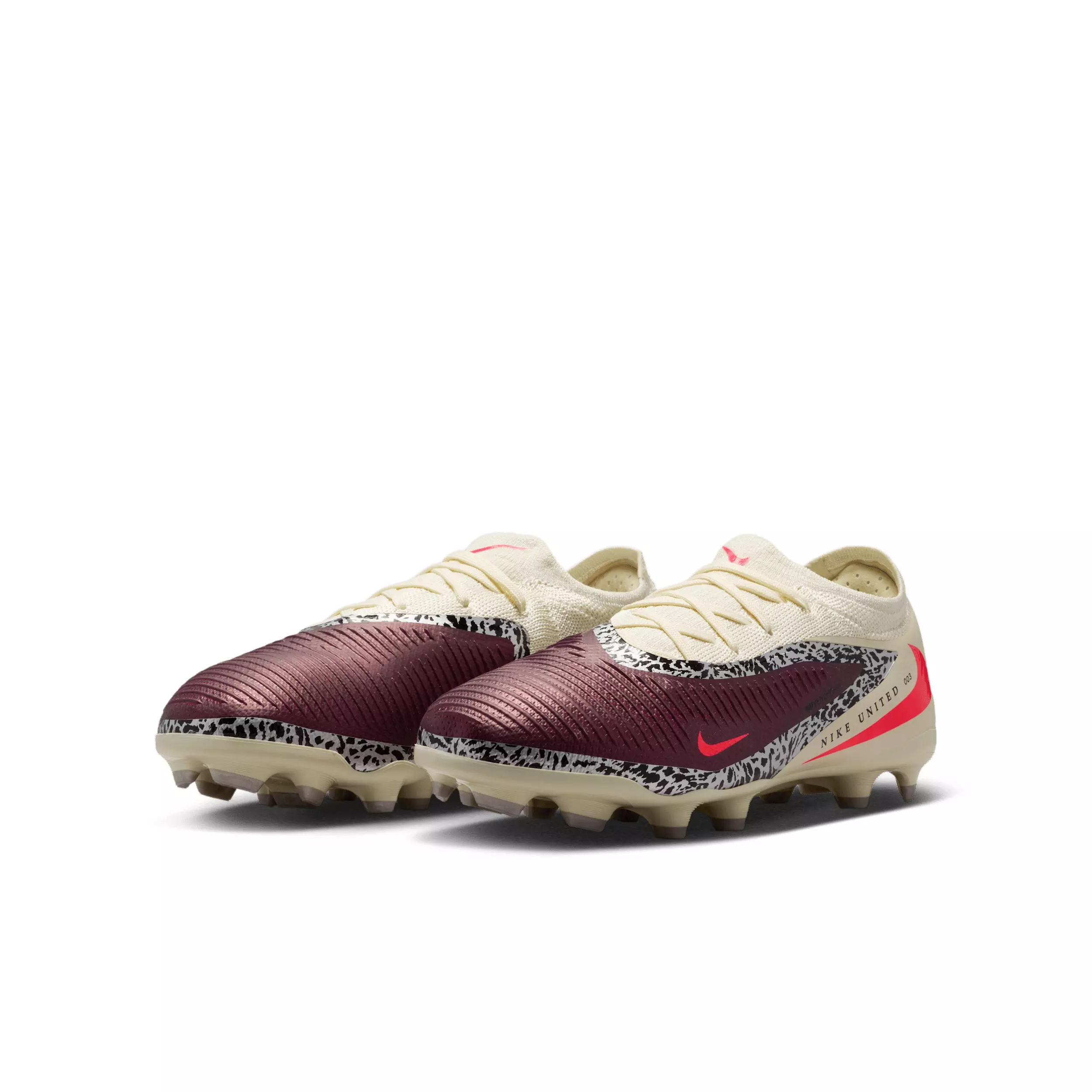 Nike Phantom 6 Low Pro MG "Burgundy Crush/Fossil/University Red" Preschool Kids' Soccer Cleat - BURGUNDY/FOSSIL/RED