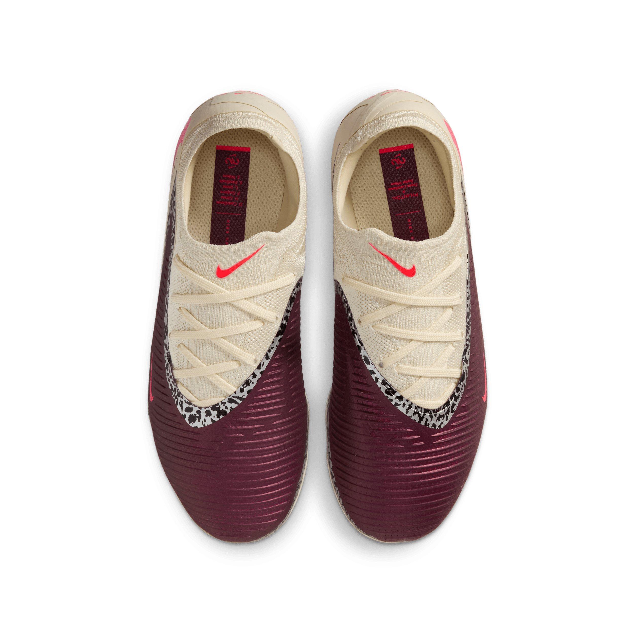 Nike Phantom 6 Low Pro MG "Burgundy Crush/Fossil/University Red" Preschool Kids' Soccer Cleat - BURGUNDY/FOSSIL/RED Thumbnail View 4