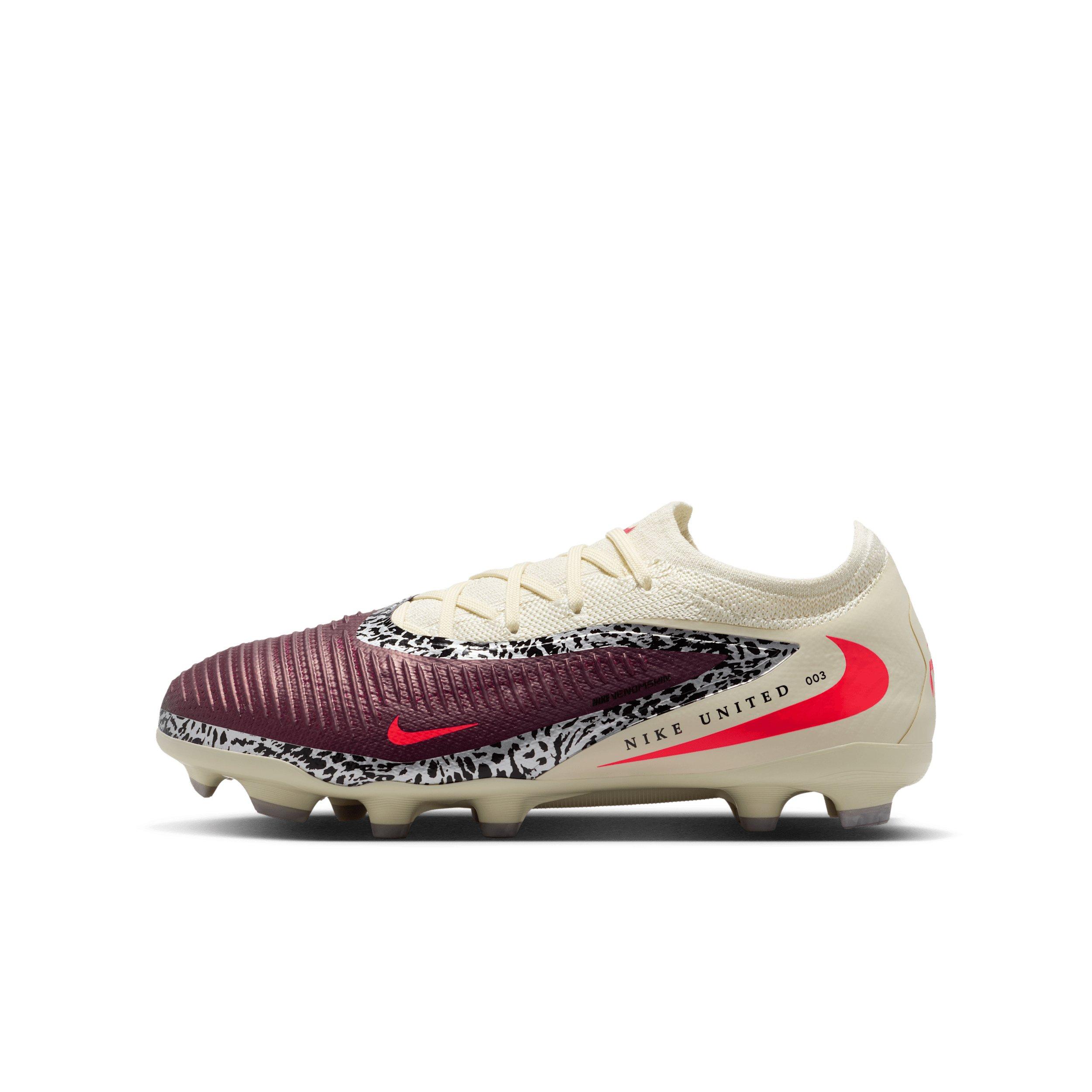 Nike Phantom 6 Low Pro MG "Burgundy Crush/Fossil/University Red" Grade School Kids' Soccer Cleat