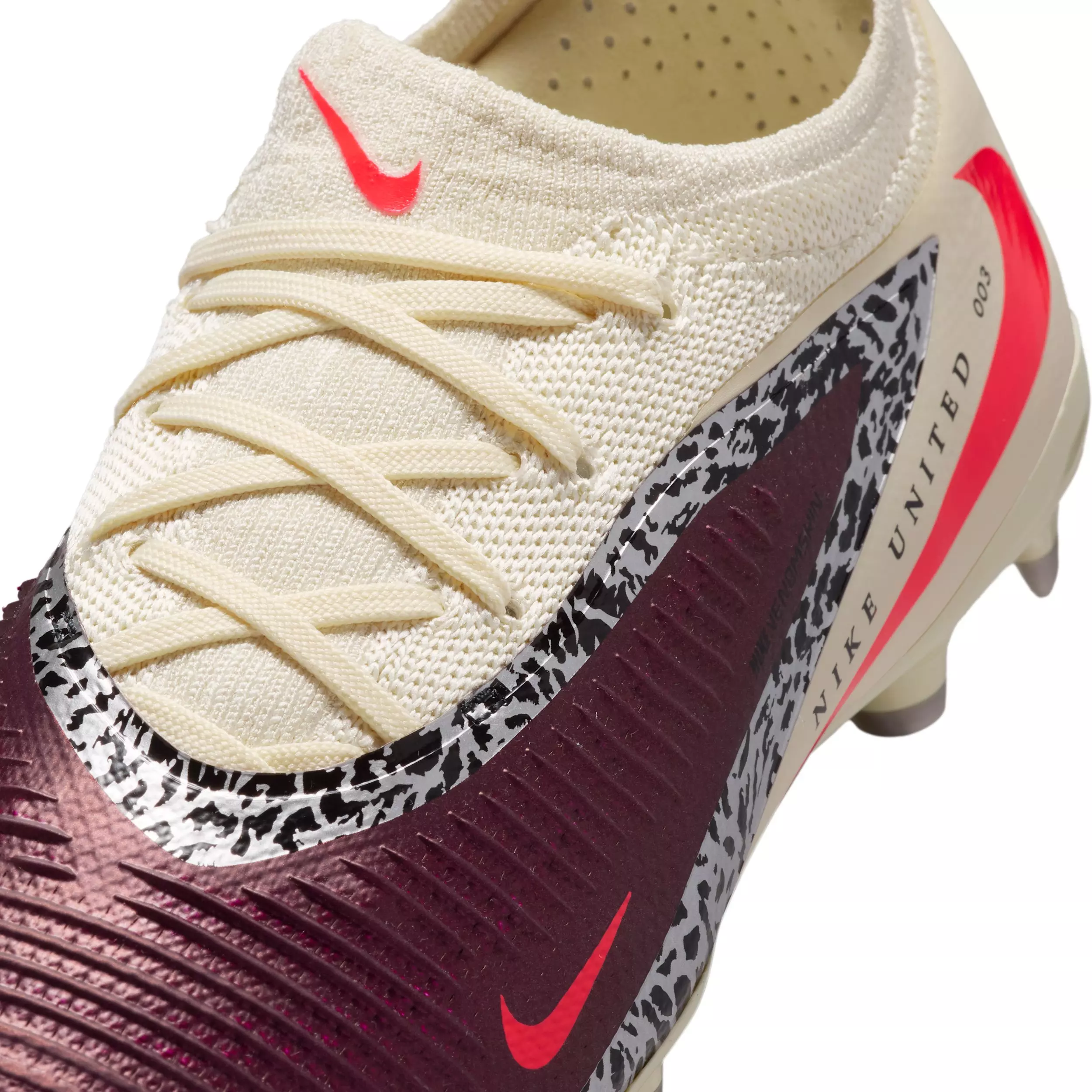 Nike Phantom 6 Low Pro MG "Burgundy Crush/Fossil/University Red" Grade School Kids' Soccer Cleat - BURGUNDY/FOSSIL/RED