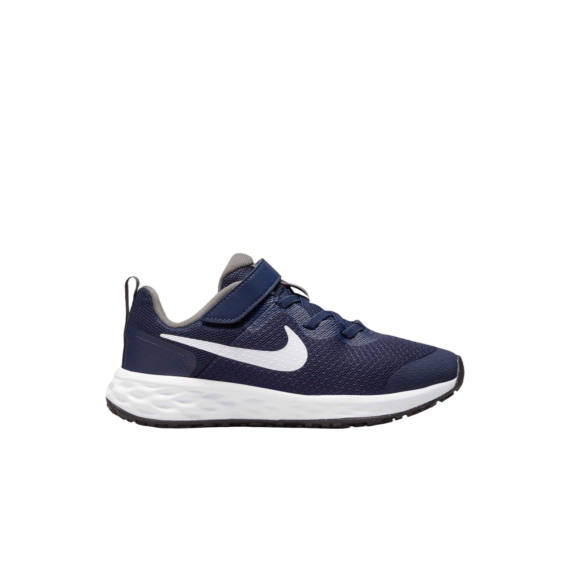 Nike Revolution 6 Midnight Navy White Flat Pewter Preschool Boys Shoe Hibbett