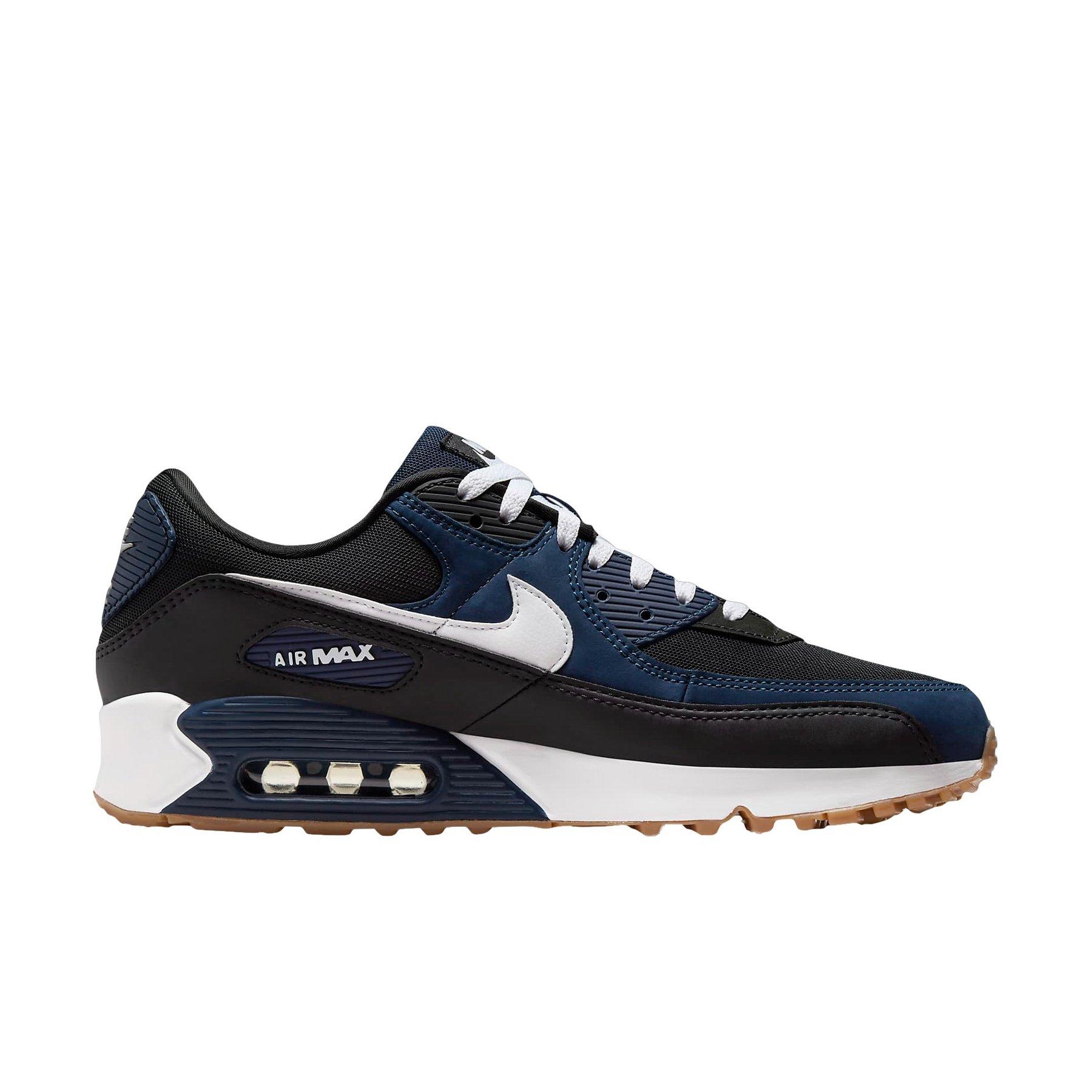 Nike Air Max 90 "Midnight Navy/Black/Gum Medium Brown/White" Men's Shoe - NAVY/BLACK/MD BROWN/WHITE Thumbnail View 1