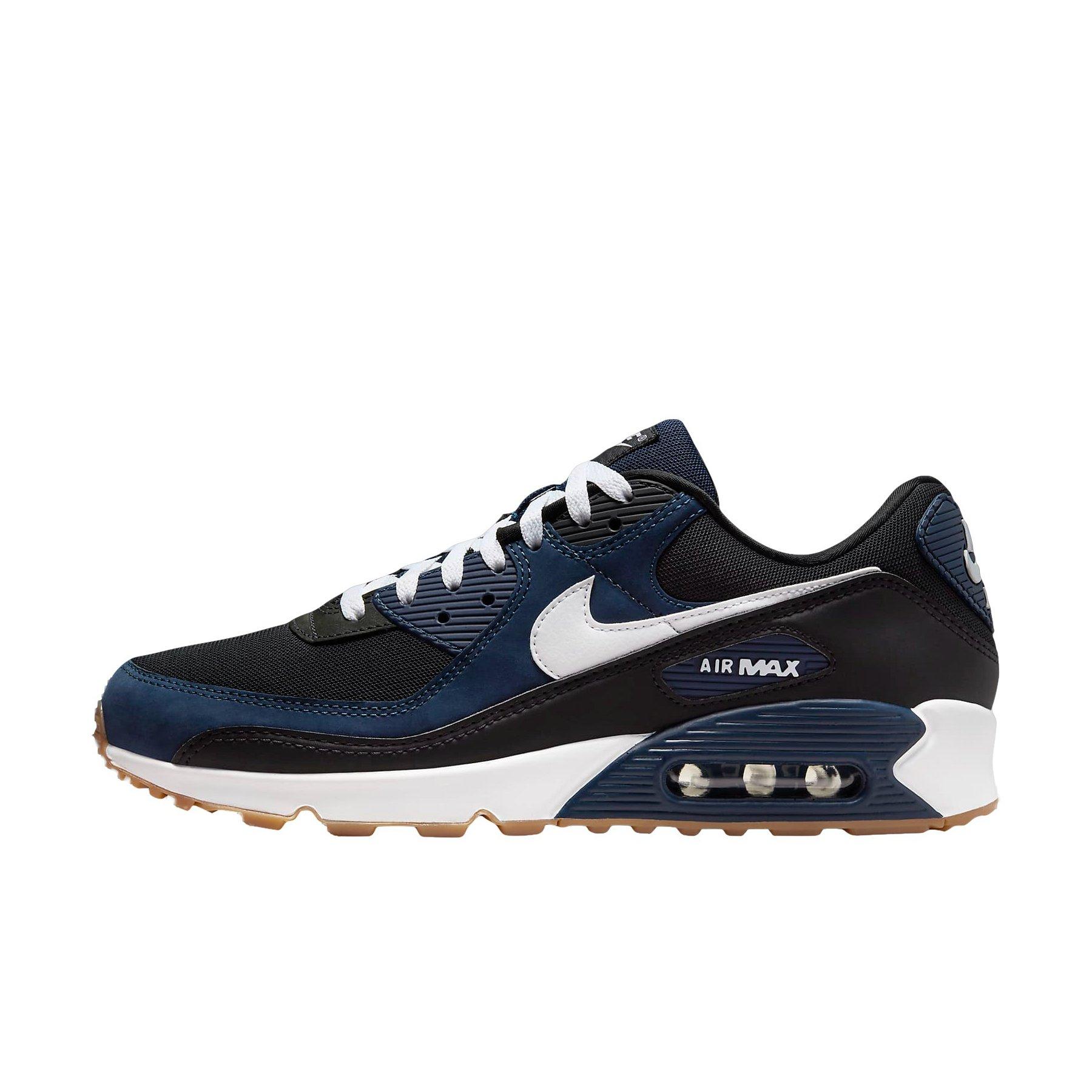 Nike Air Max 90 "Midnight Navy/Black/Gum Medium Brown/White" Men's Shoe - NAVY/BLACK/MD BROWN/WHITE Thumbnail View 2