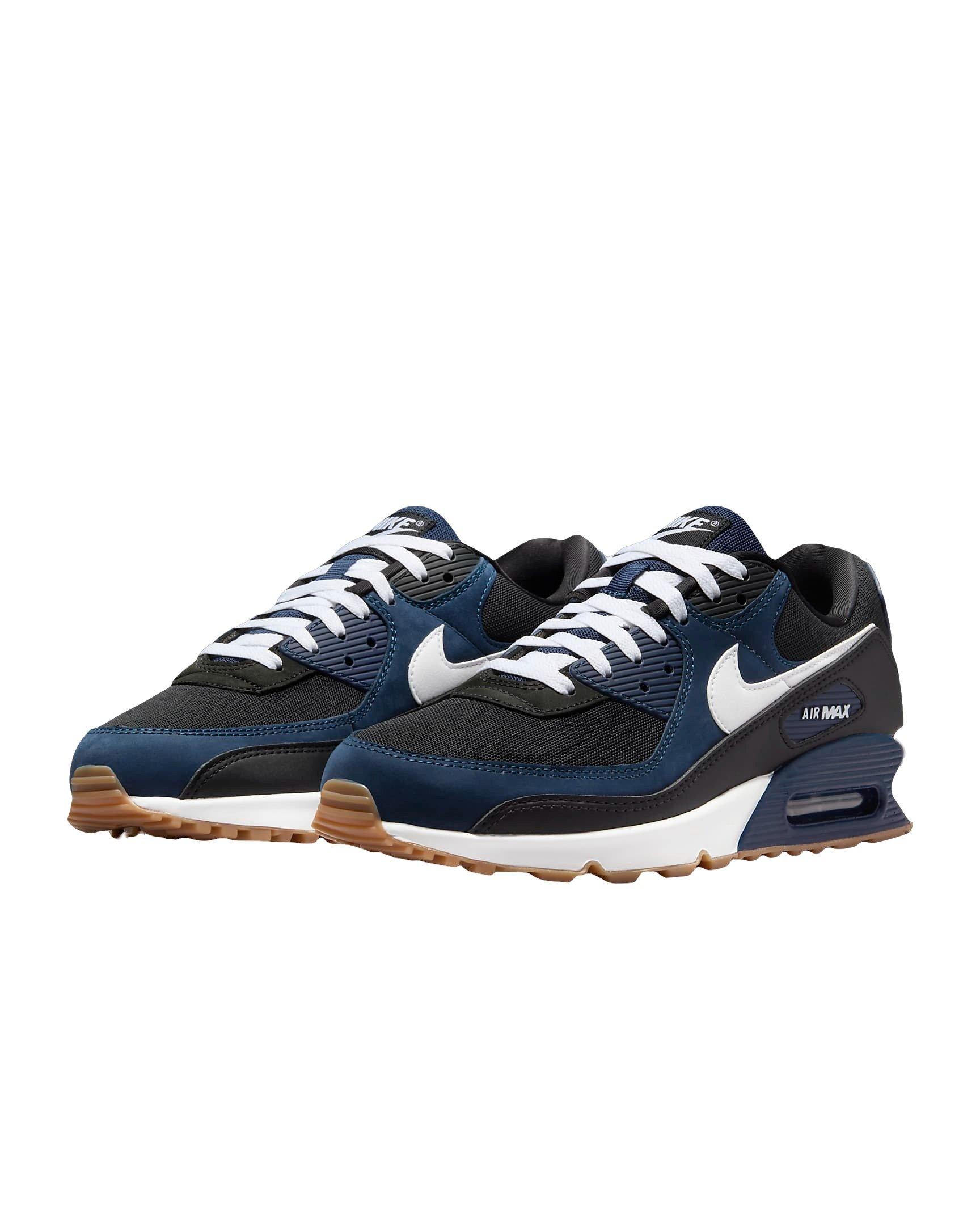 Nike Air Max 90 "Midnight Navy/Black/Gum Medium Brown/White" Men's Shoe - NAVY/BLACK/MD BROWN/WHITE Thumbnail View 3