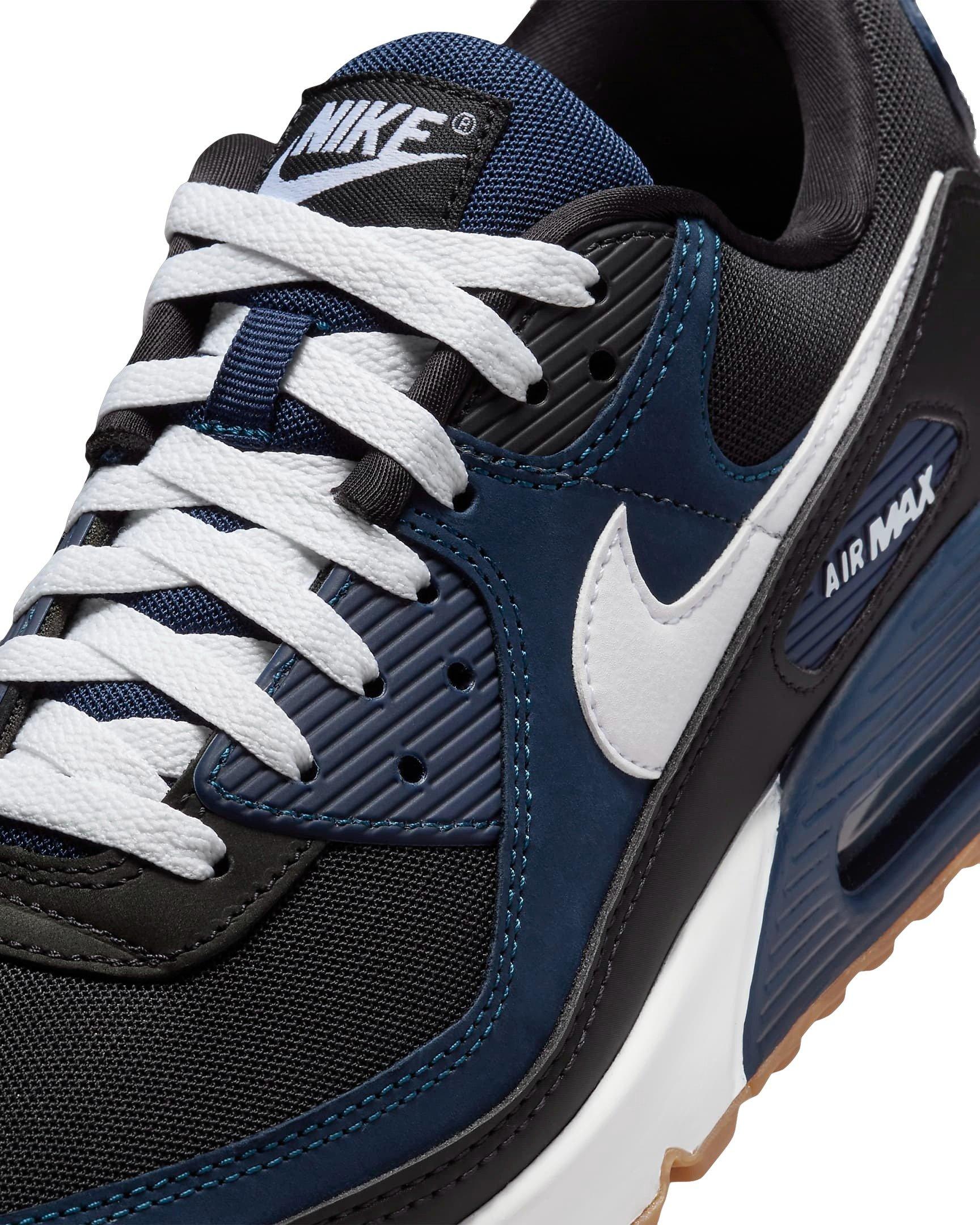 Nike Air Max 90 "Midnight Navy/Black/Gum Medium Brown/White" Men's Shoe - NAVY/BLACK/MD BROWN/WHITE Thumbnail View 7