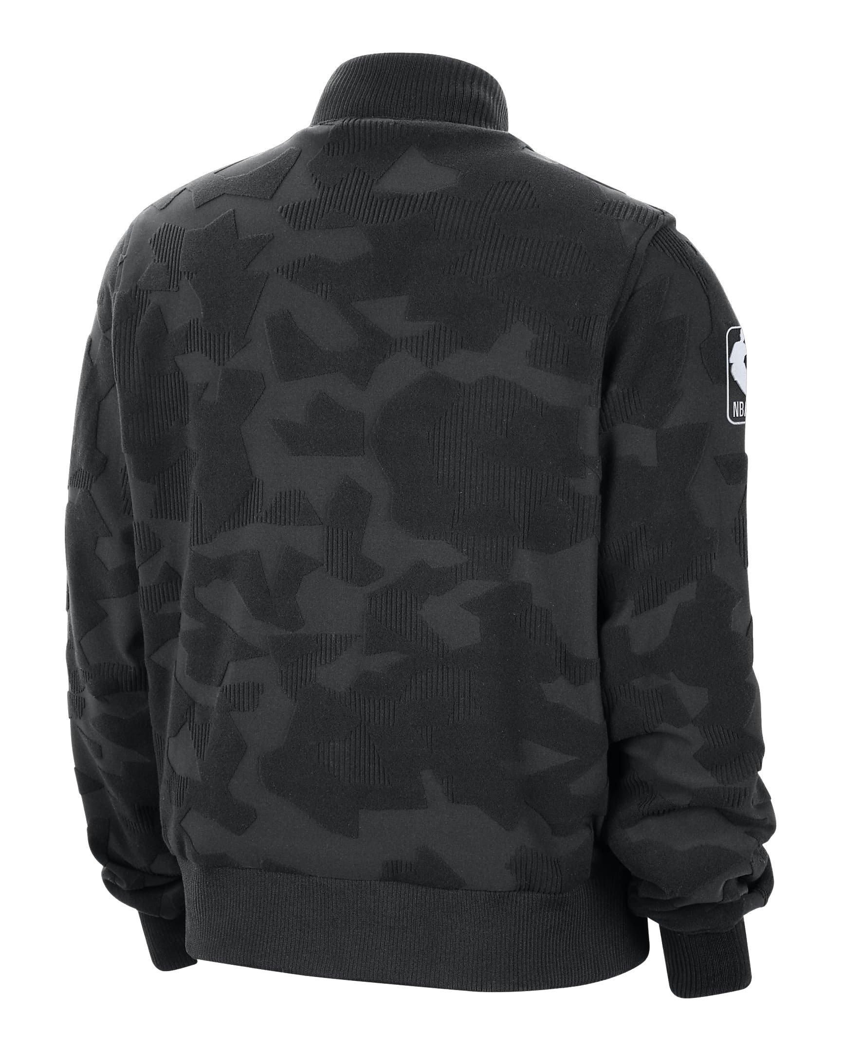 Nike Men's NBA N31 Lightweight Courtside Jacket-Black - BLACK Thumbnail View 2