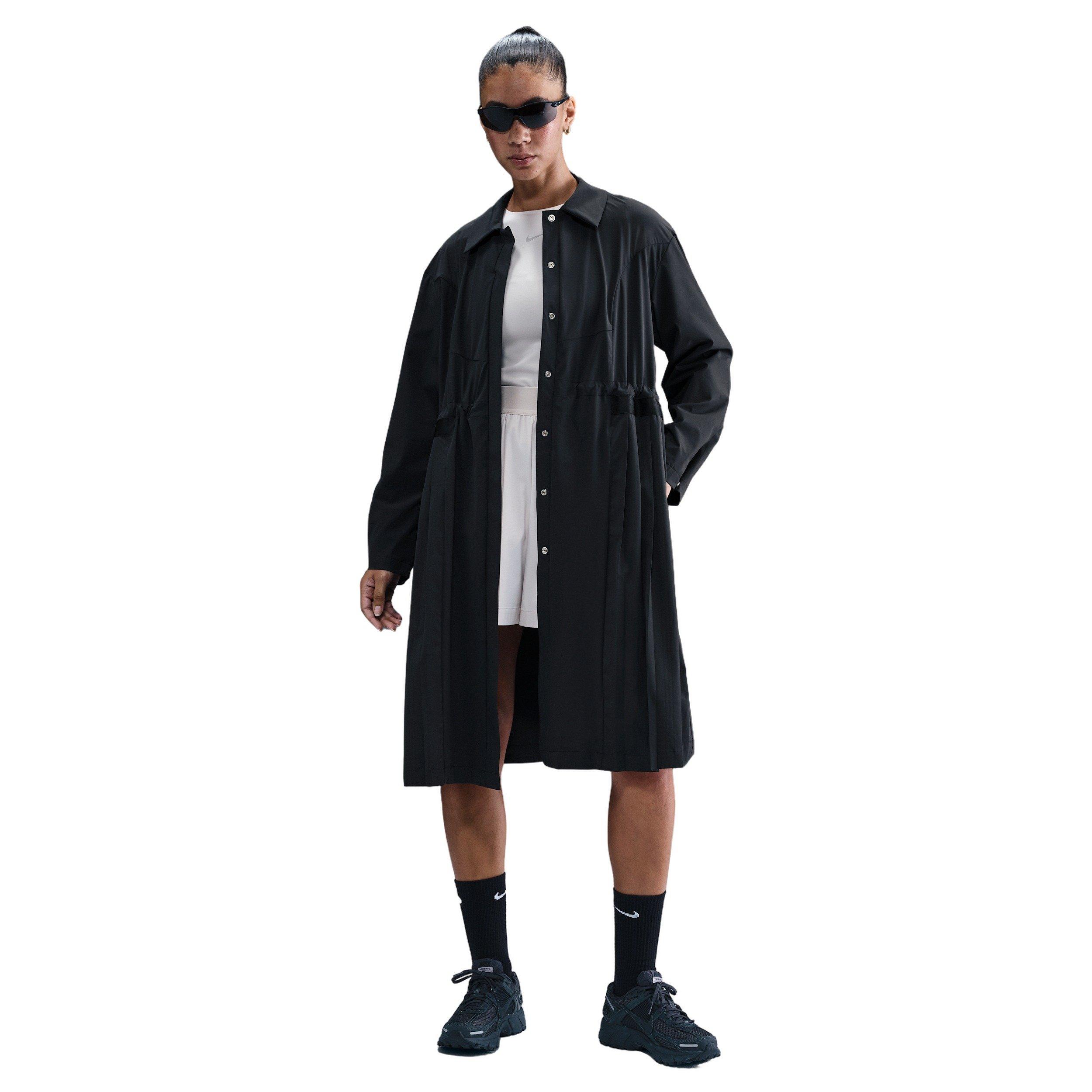 Nike Women's 24.7 PerfectStretch Dri-FIT Oversized Trench Coat - Black - BLACK Thumbnail View 1