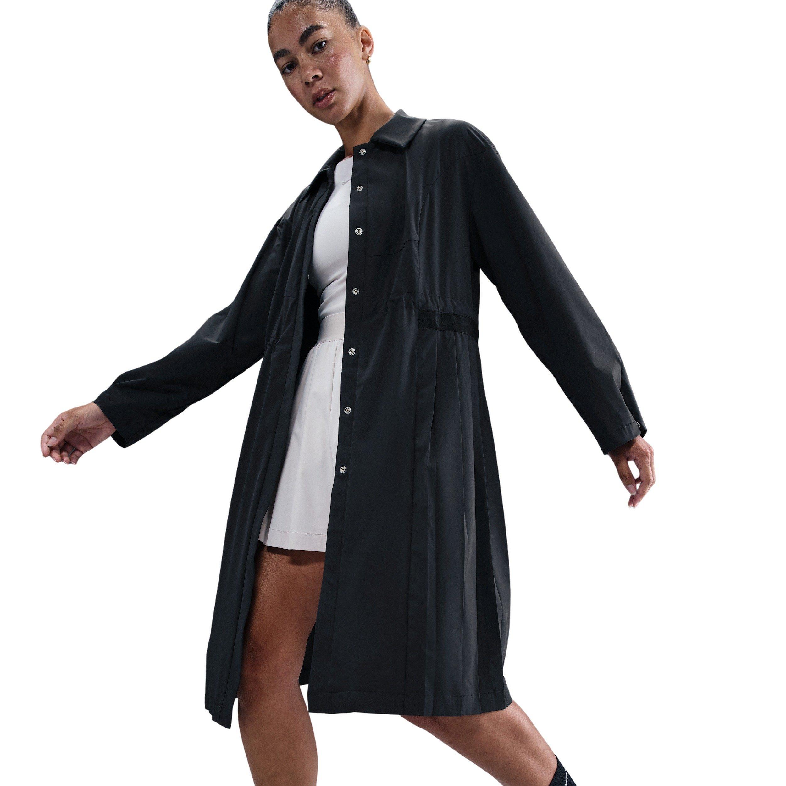 Nike Women's 24.7 PerfectStretch Dri-FIT Oversized Trench Coat - Black - BLACK Thumbnail View 3