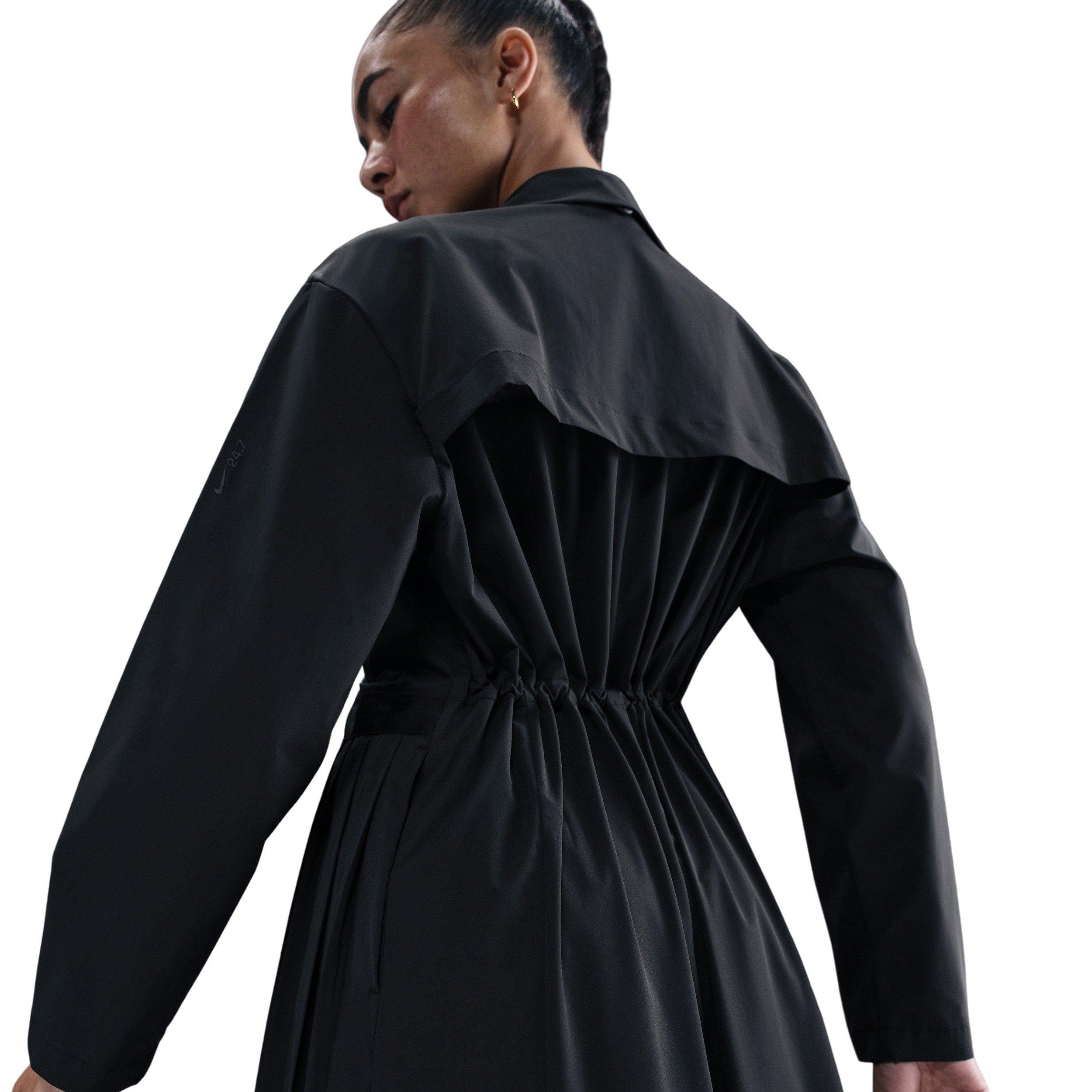 Nike Women's 24.7 PerfectStretch Dri-FIT Oversized Trench Coat -Black - BLACK Thumbnail View 5