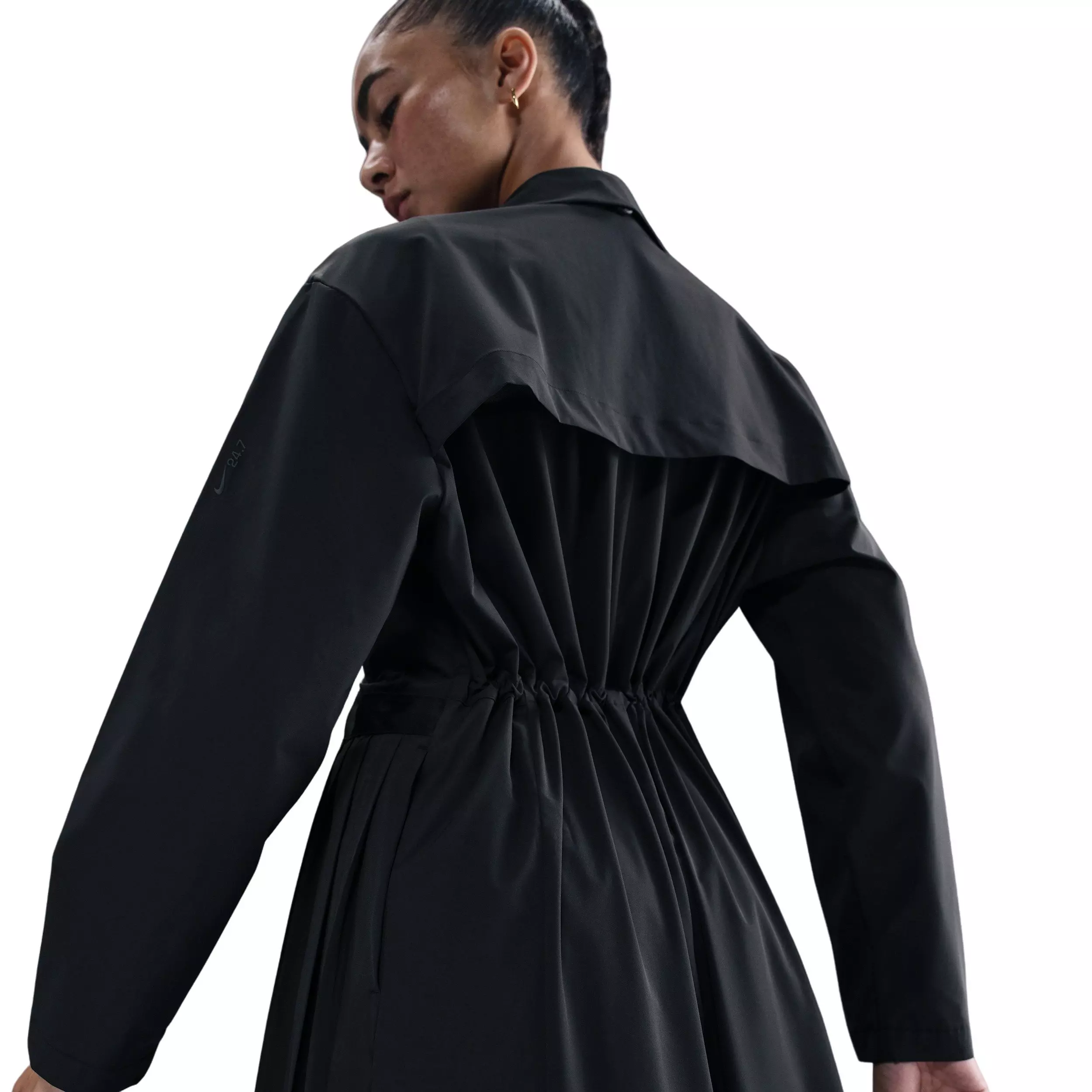 Nike Women's 24.7 PerfectStretch Dri-FIT Oversized Trench Coat -Black - BLACK
