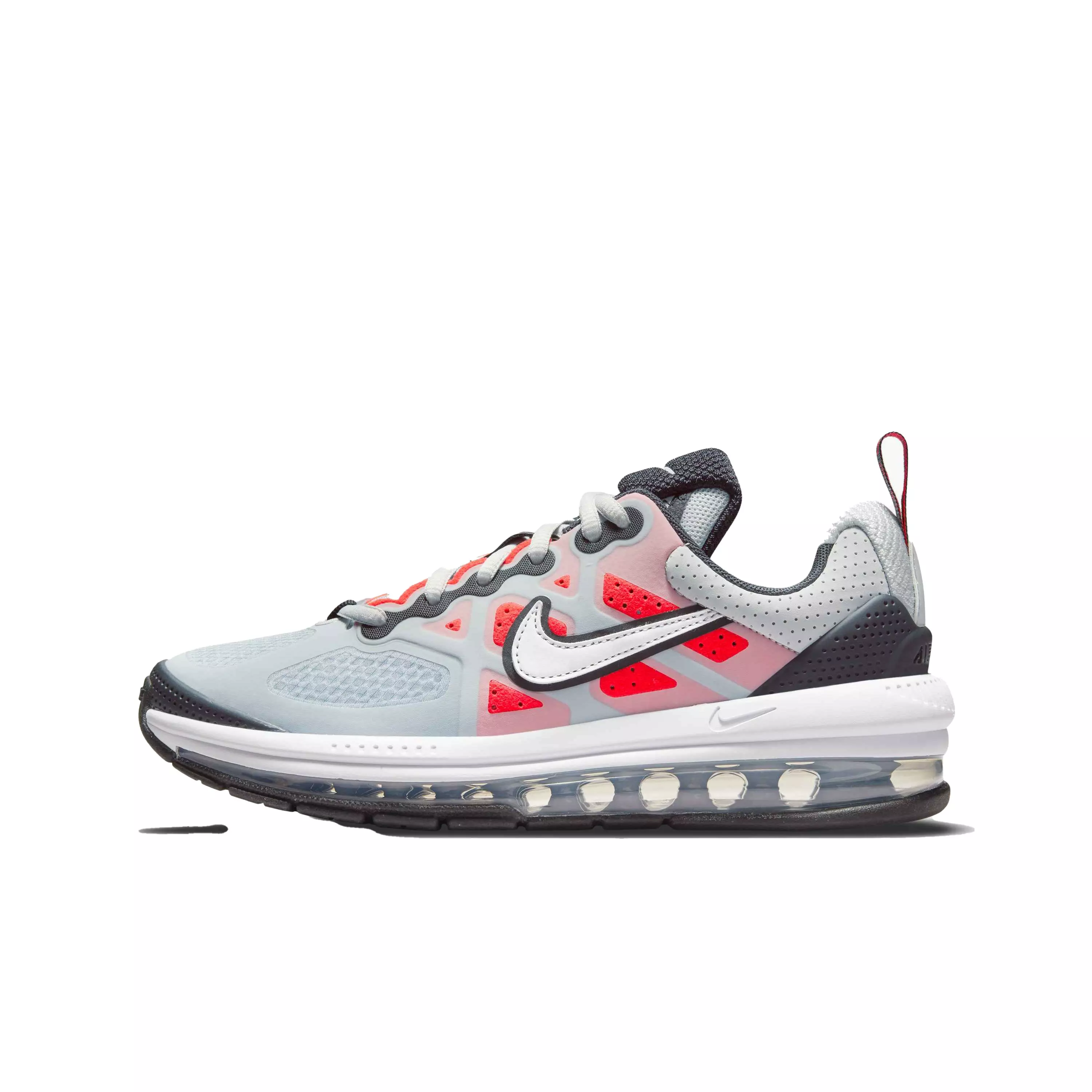 Nike Air Max Genome "Pure Platinum/White/Bright Crimson/Black" Grade School Boys' Shoe - GREY