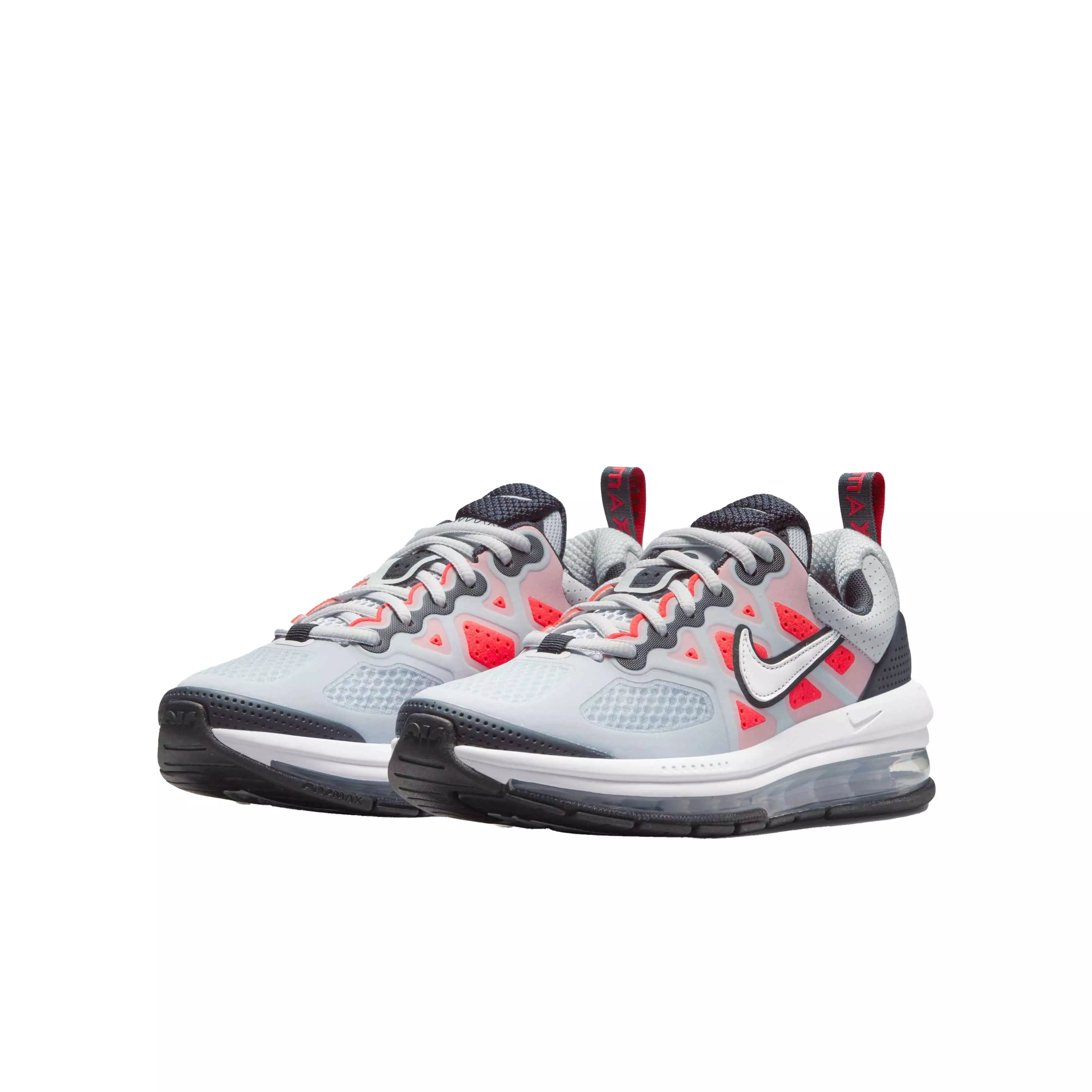 Nike Air Max Genome "Pure Platinum/White/Bright Crimson/Black" Grade School Boys' Shoe - GREY