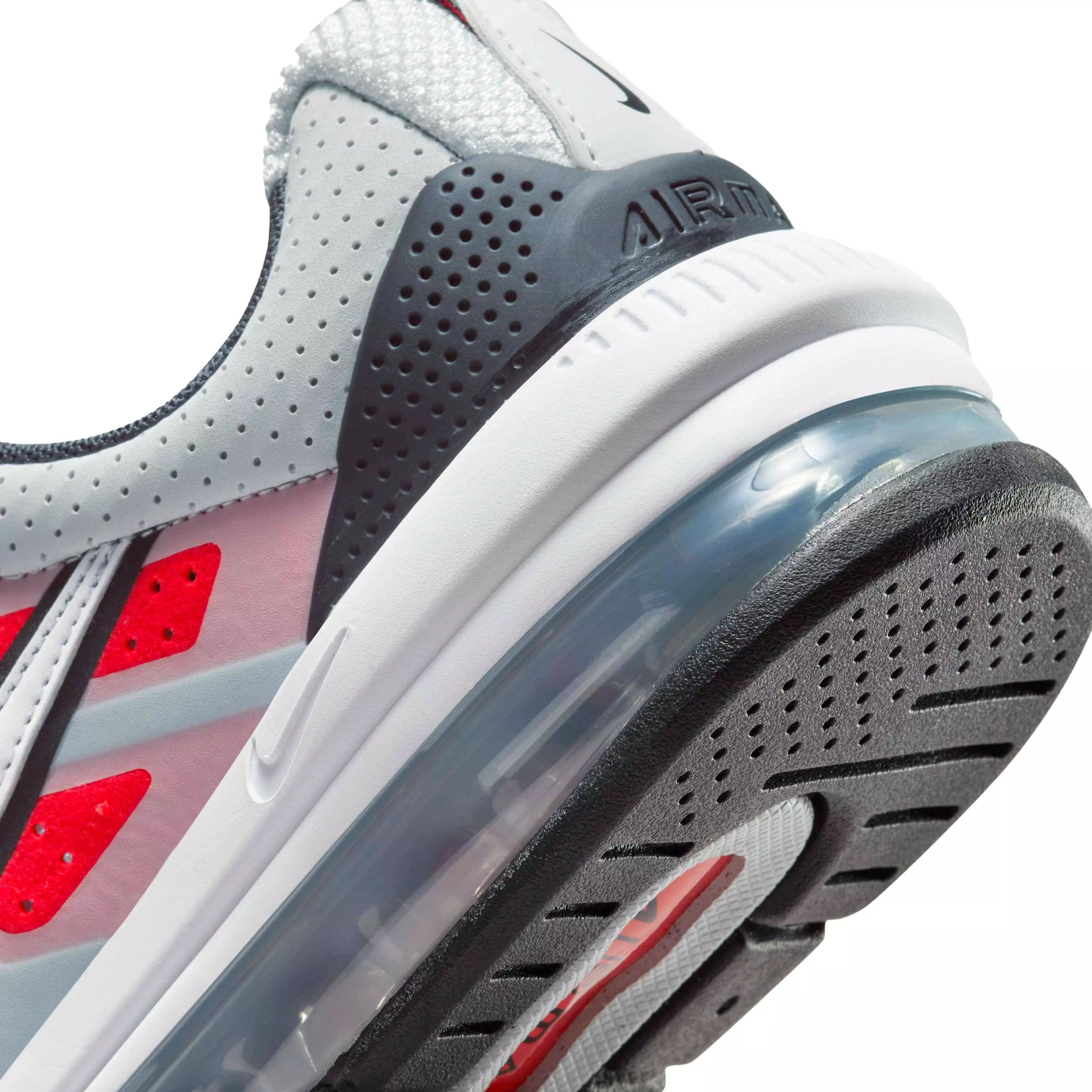 Nike Air Max Genome "Pure Platinum/White/Bright Crimson/Black" Grade School Boys' Shoe - GREY