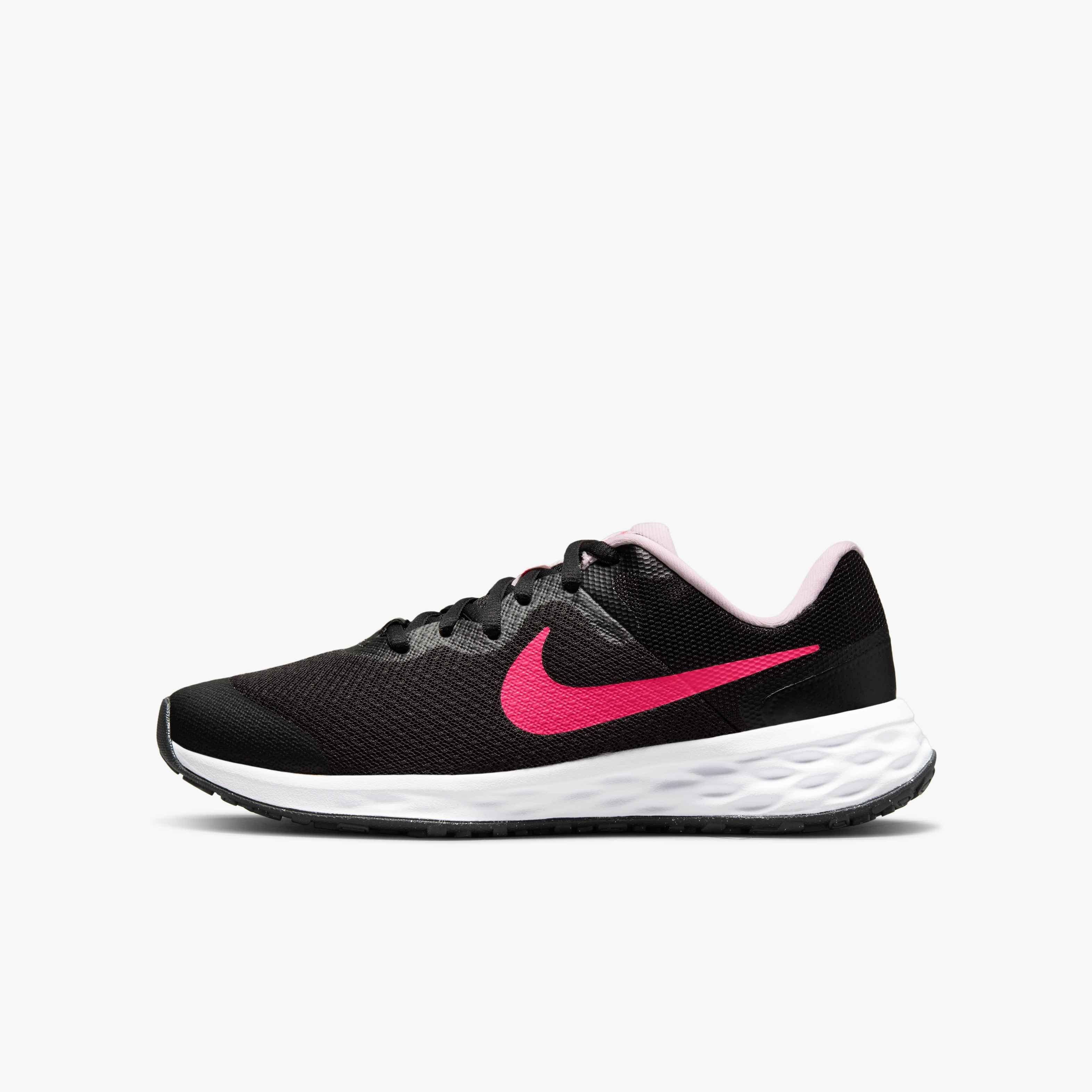 Nike Revolution 6 Grade School Girls' "Black/Hyper Pink/Pink Foam" Road Running Shoe