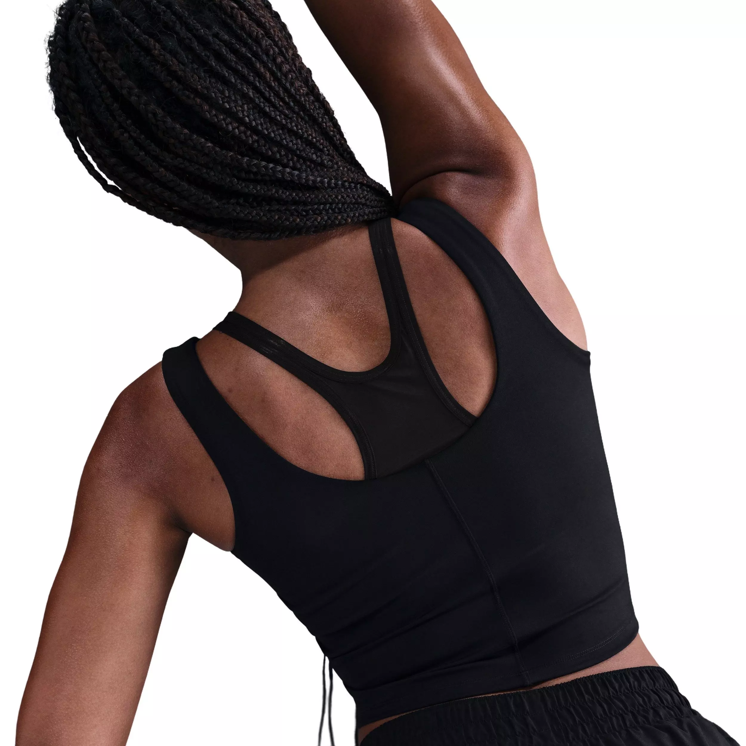 Nike Women's One Fitted Dri-FIT Cropped Tank Top - Midnight Black - BLACK