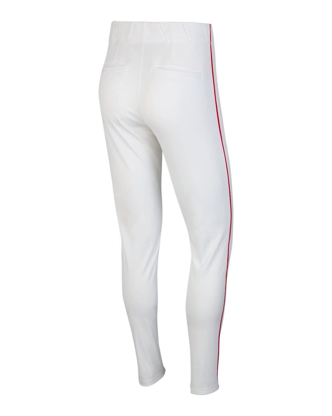 Nike Men's Vapor Select Piped Baseball Pants - White/Red - WHITE/RED Thumbnail View 2