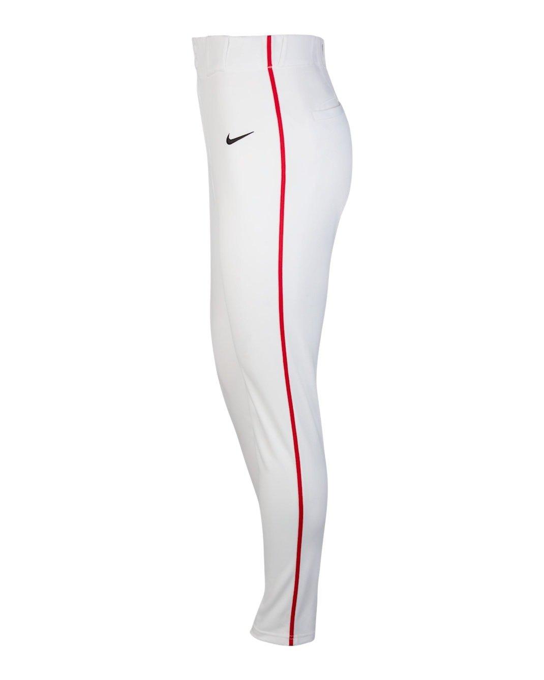 Nike Men's Vapor Select Piped Baseball Pants - White/Red - WHITE/RED Thumbnail View 3