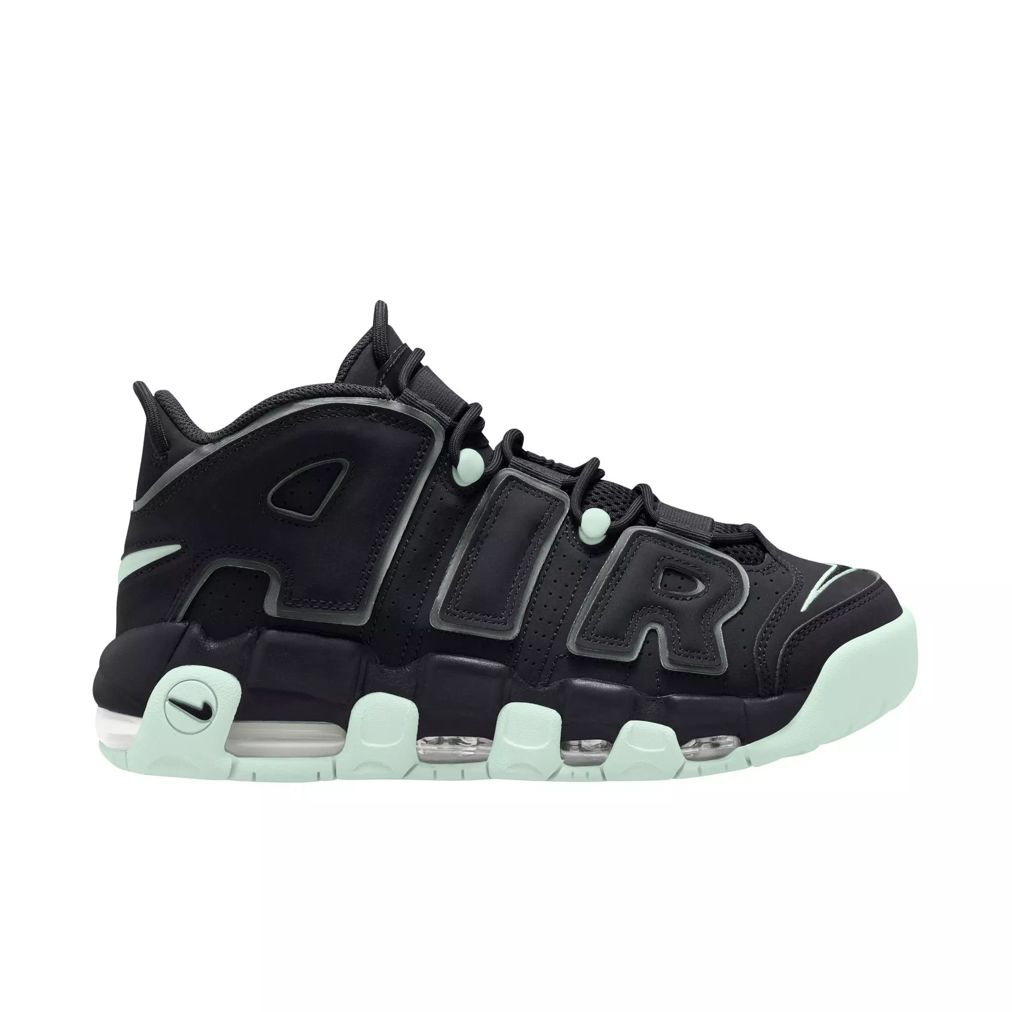 Nike Air More Uptempo '96 "Dark Smoke Grey/Light Smoke Grey/Barely Green/Dark Smoke Grey" Men's Shoe - DK GREY/LT GREY/GREEN/DK GREY