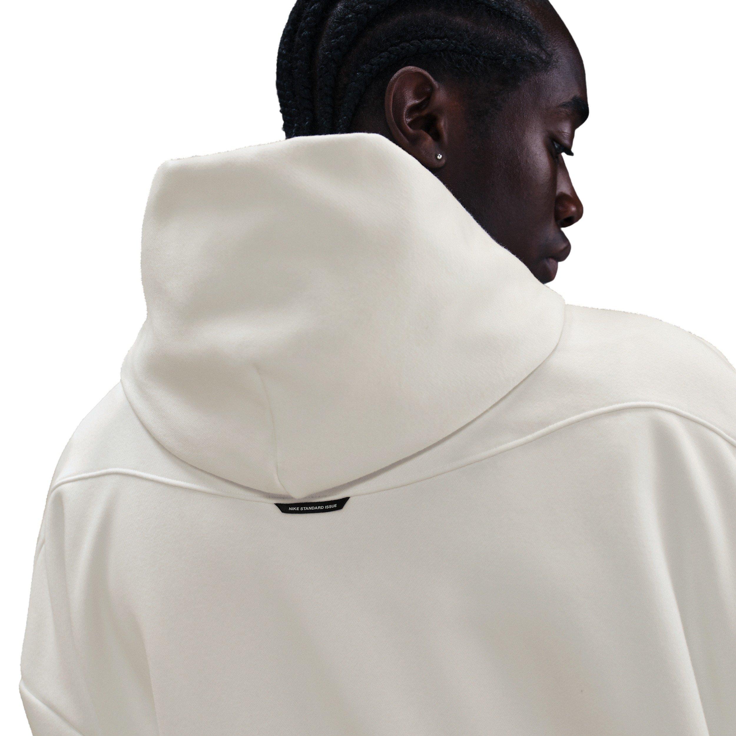 Nike Men's Standard Issue Therma-FIT Brushed Basketball Pullover Hoodie - WHITE Thumbnail View 2