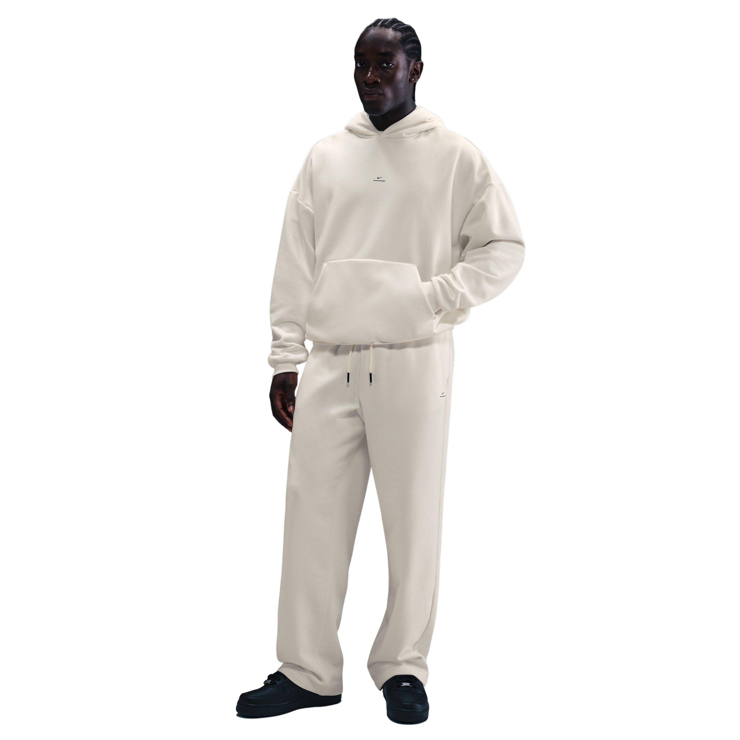 Nike Men's Standard Issue Therma-FIT Brushed Basketball Pullover Hoodie - WHITE Thumbnail View 4