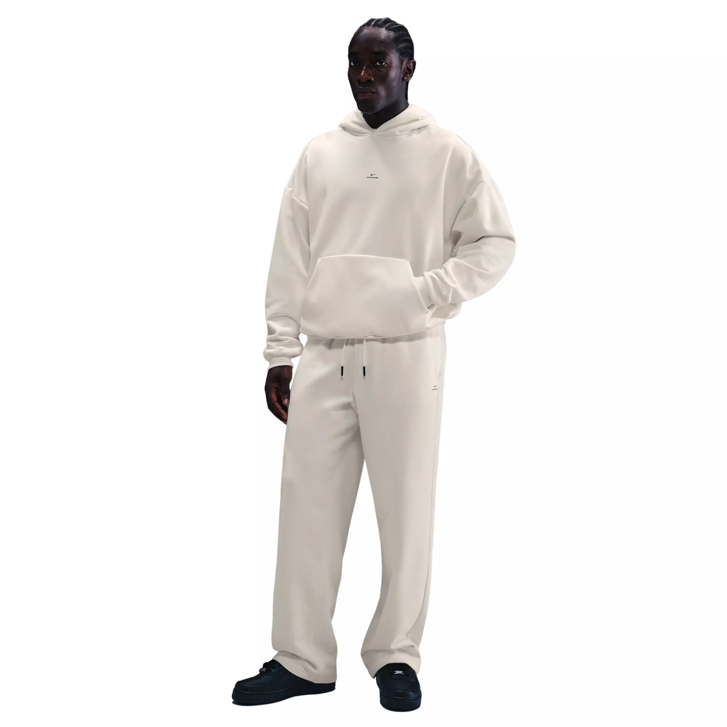 Nike Men's Standard Issue Therma-FIT Brushed Basketball Pullover Hoodie - WHITE