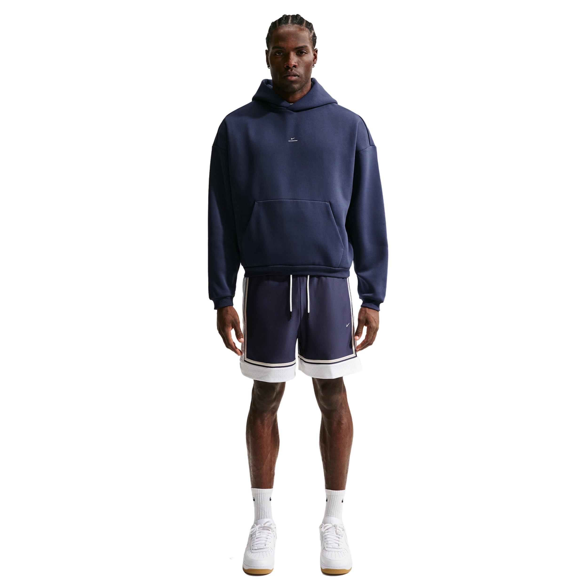 Nike Men's Standard Issue Therma-FIT Brushed Basketball Pullover Hoodie - BLUE Thumbnail View 4